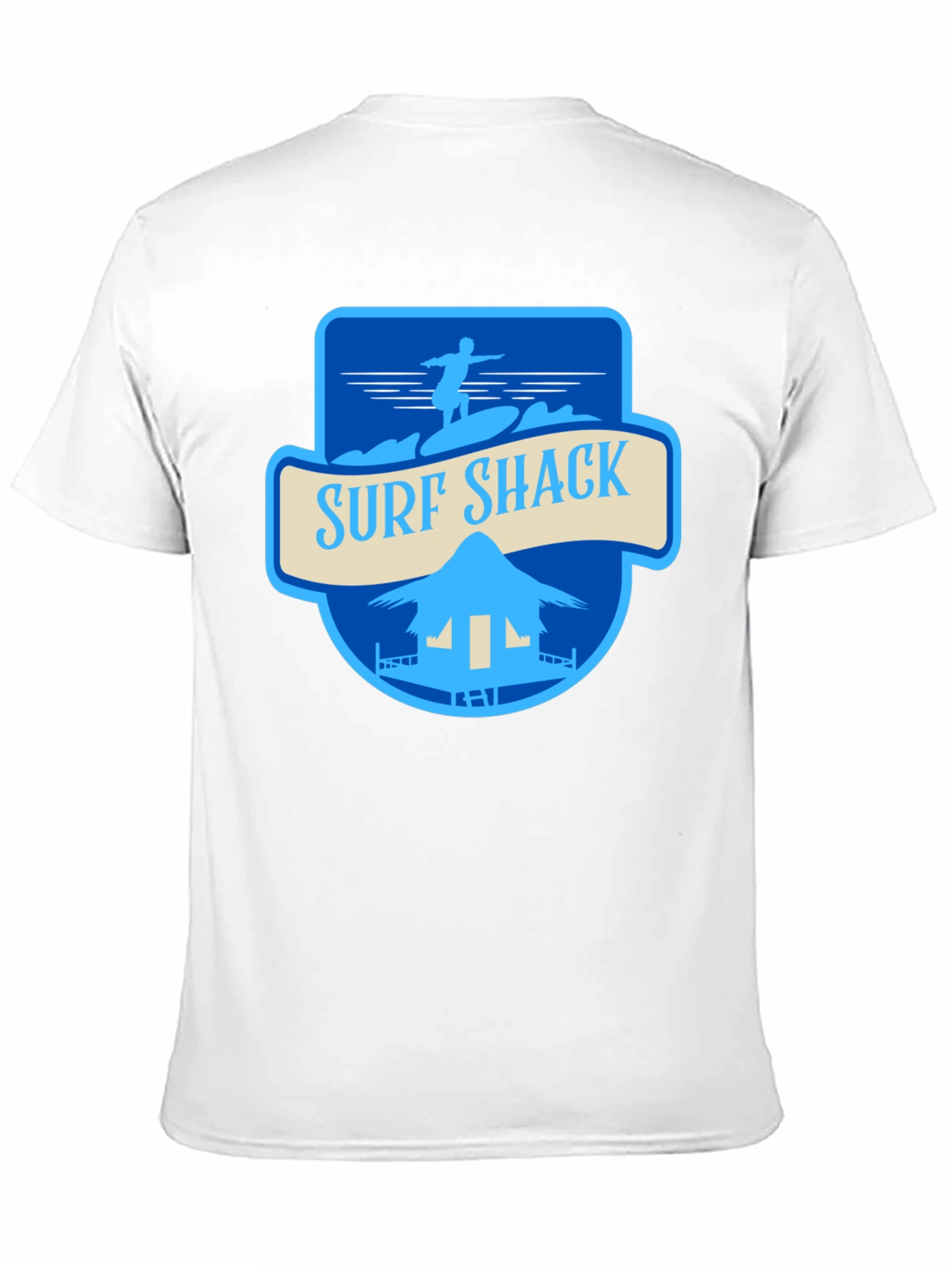 Surf Shack Graphic Tee - Black Cotton T-Shirt
