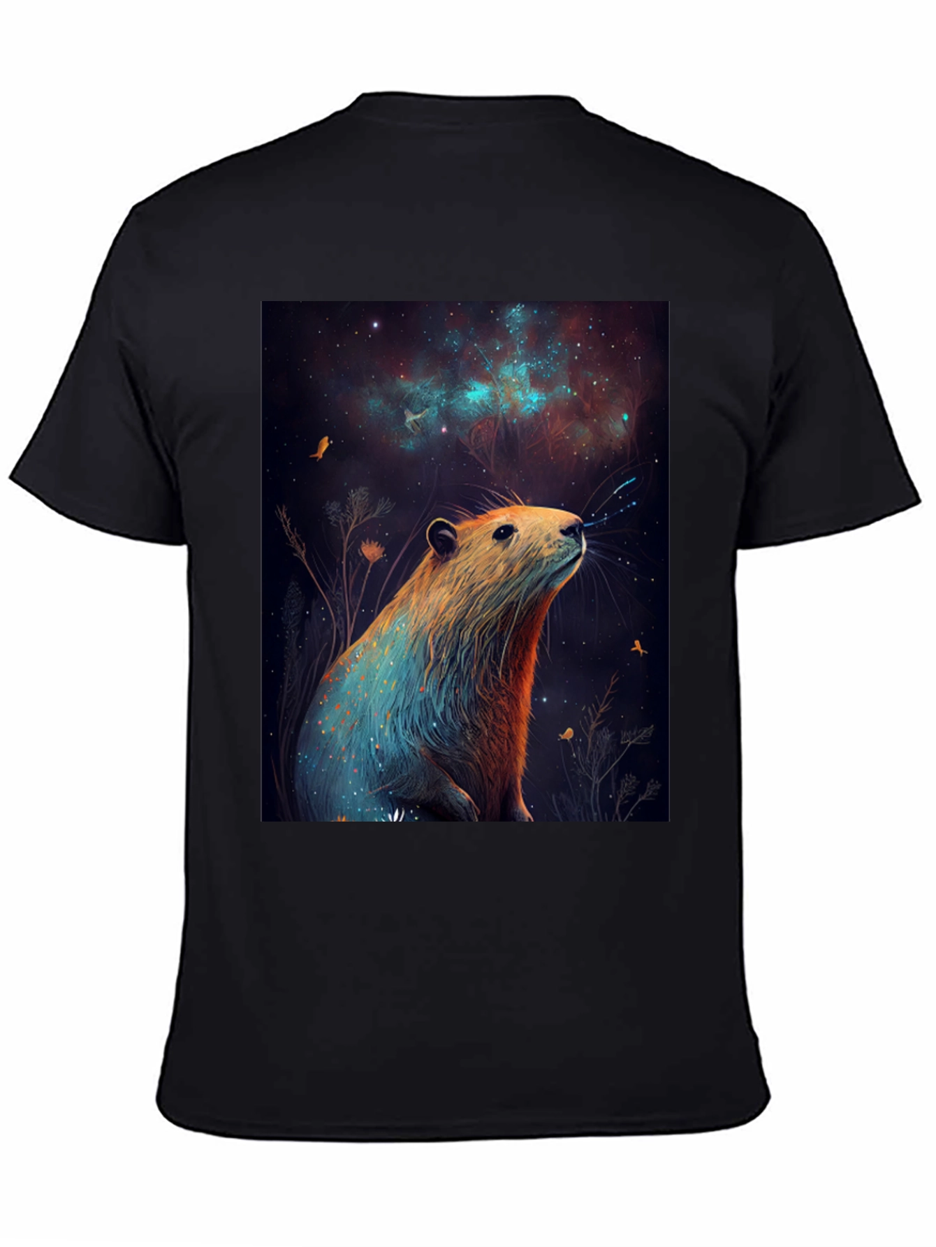 Cosmic Beaver Graphic Tee - Unisex Black T-Shirt