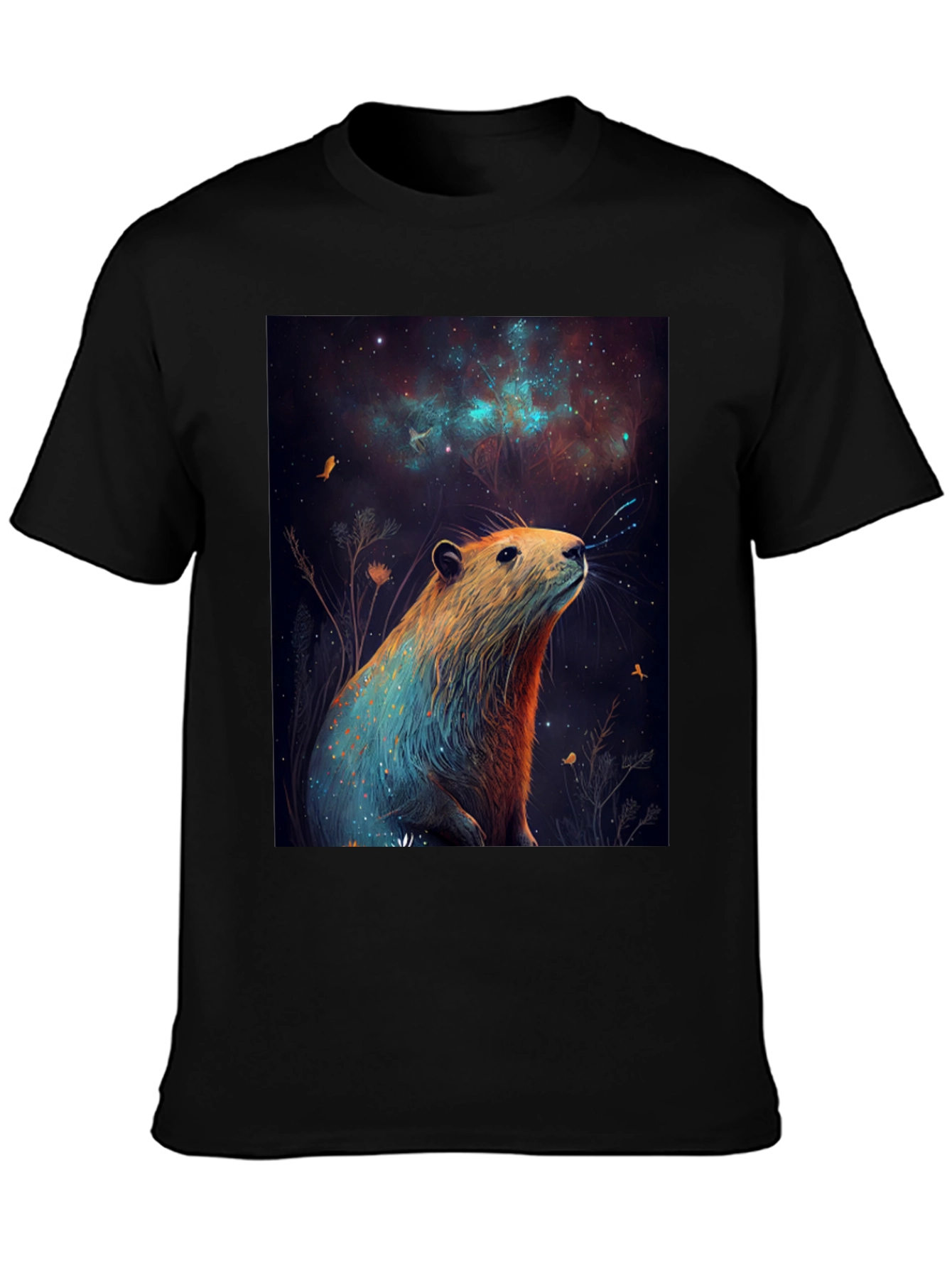 Cosmic Beaver Graphic Tee - Unisex Black T-Shirt