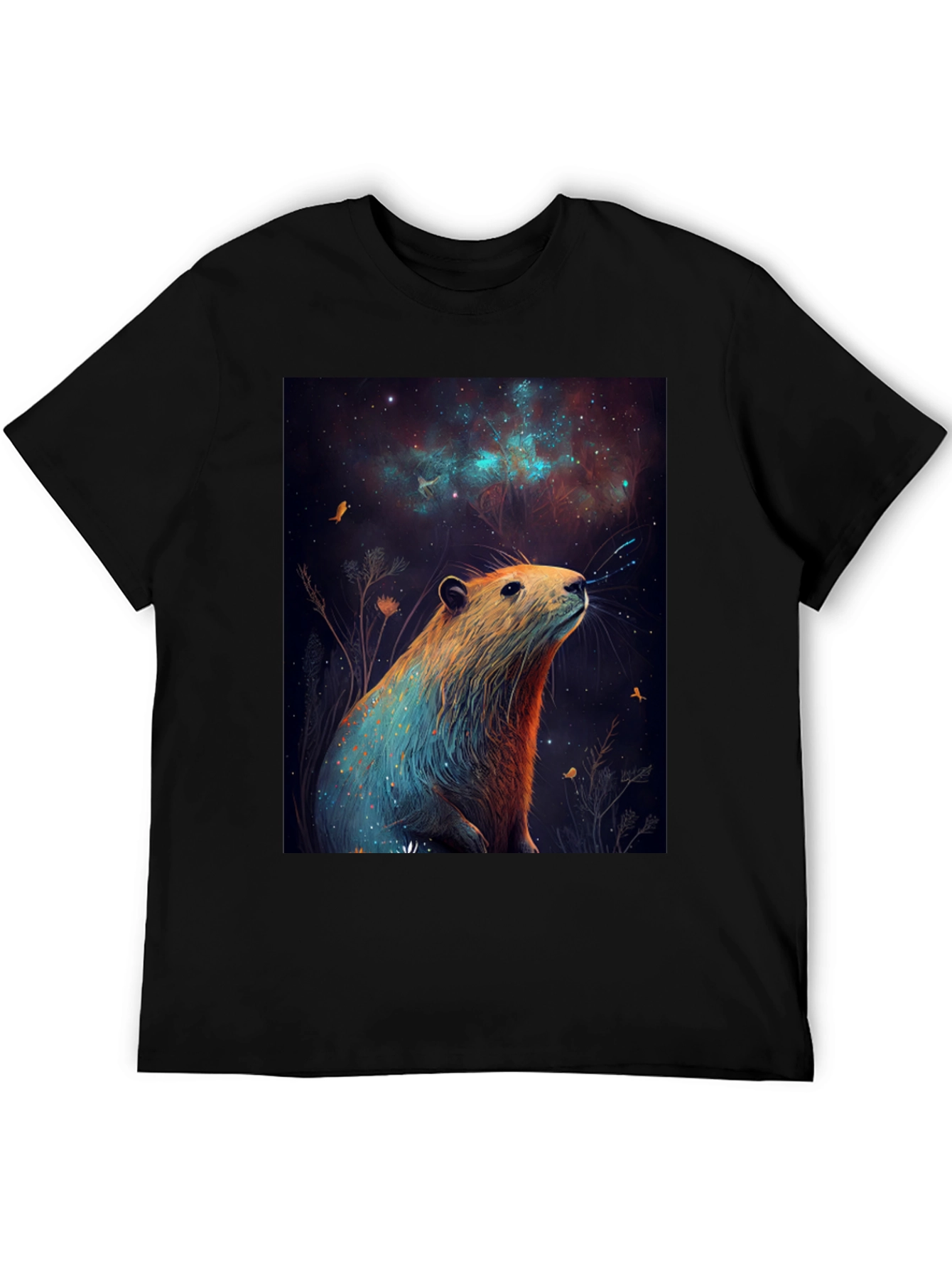 Cosmic Beaver Graphic Tee - Unisex Black T-Shirt