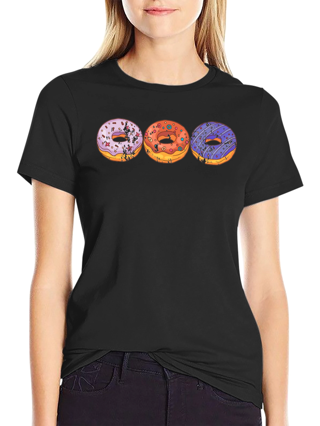 Donut Graphic T-Shirt Novelty Tee