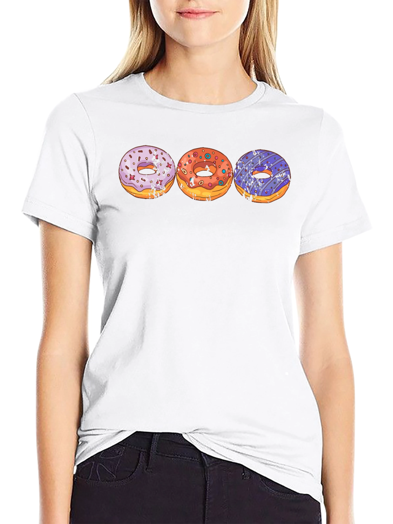 Donut Graphic T-Shirt Novelty Tee