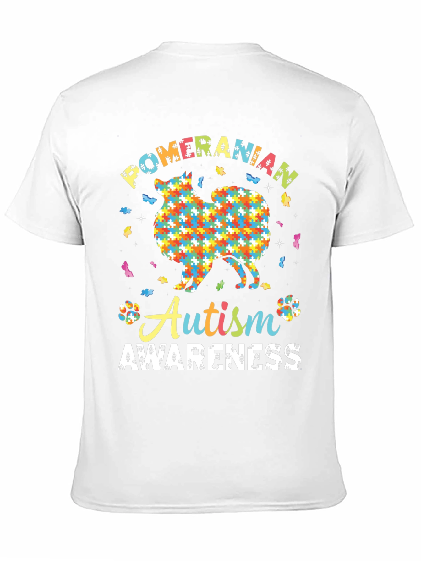 Autism Awareness Pomeranian Dog Graphic Tee