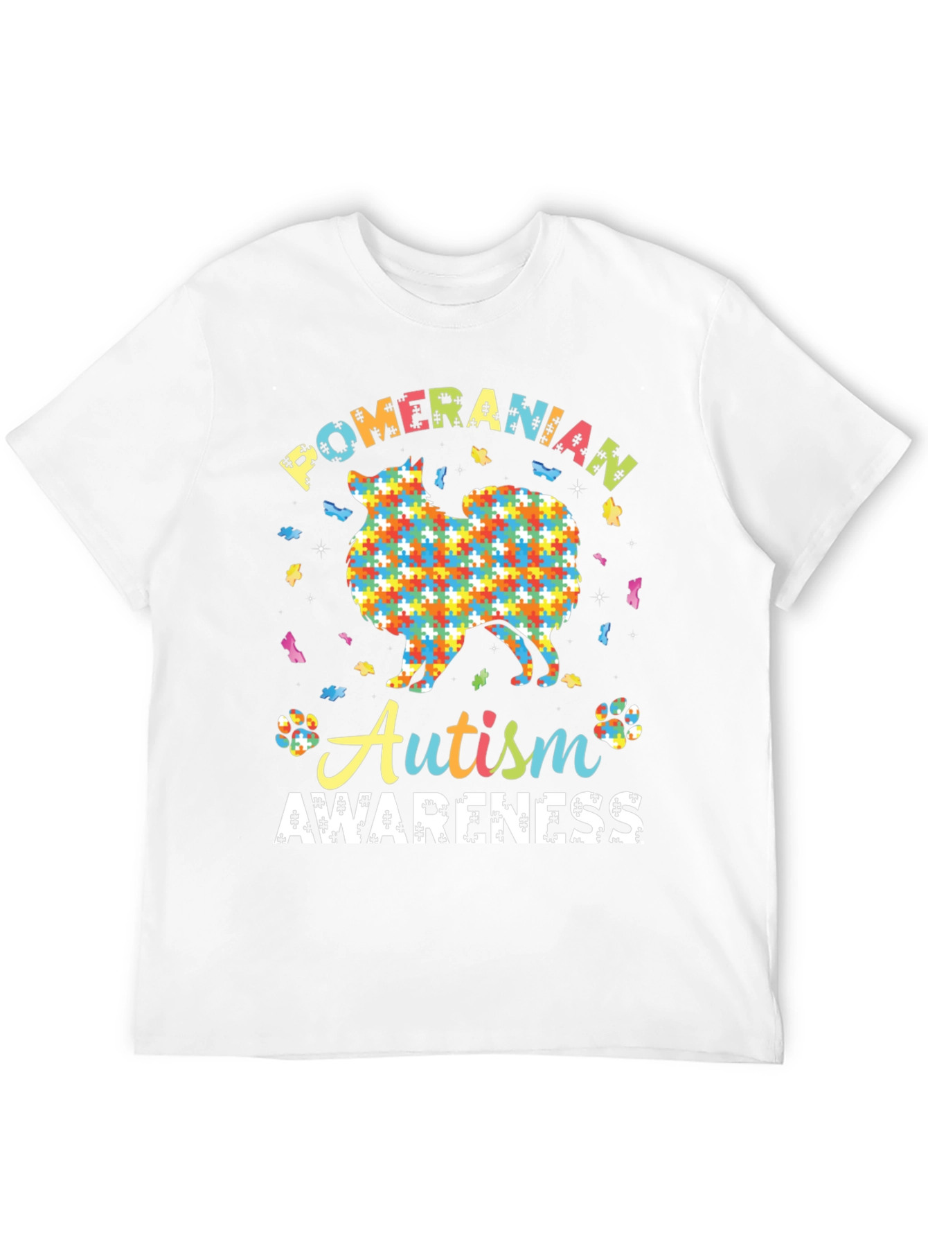 Autism Awareness Pomeranian Dog Graphic Tee