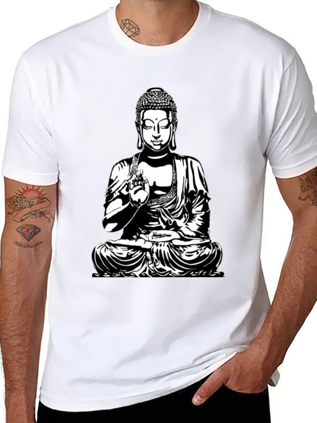 Buddha Graphic Black T-Shirt - Relaxed Fit
