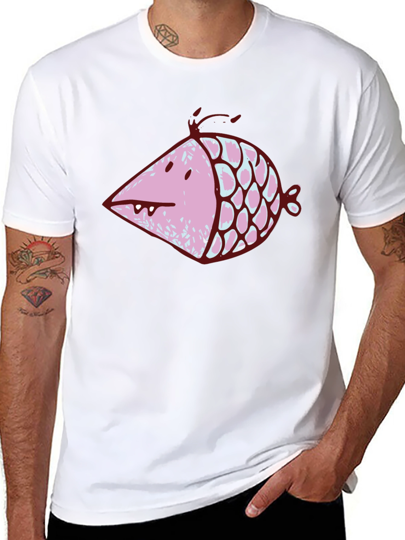 Funny Fish Graphic Tee - Unique Design