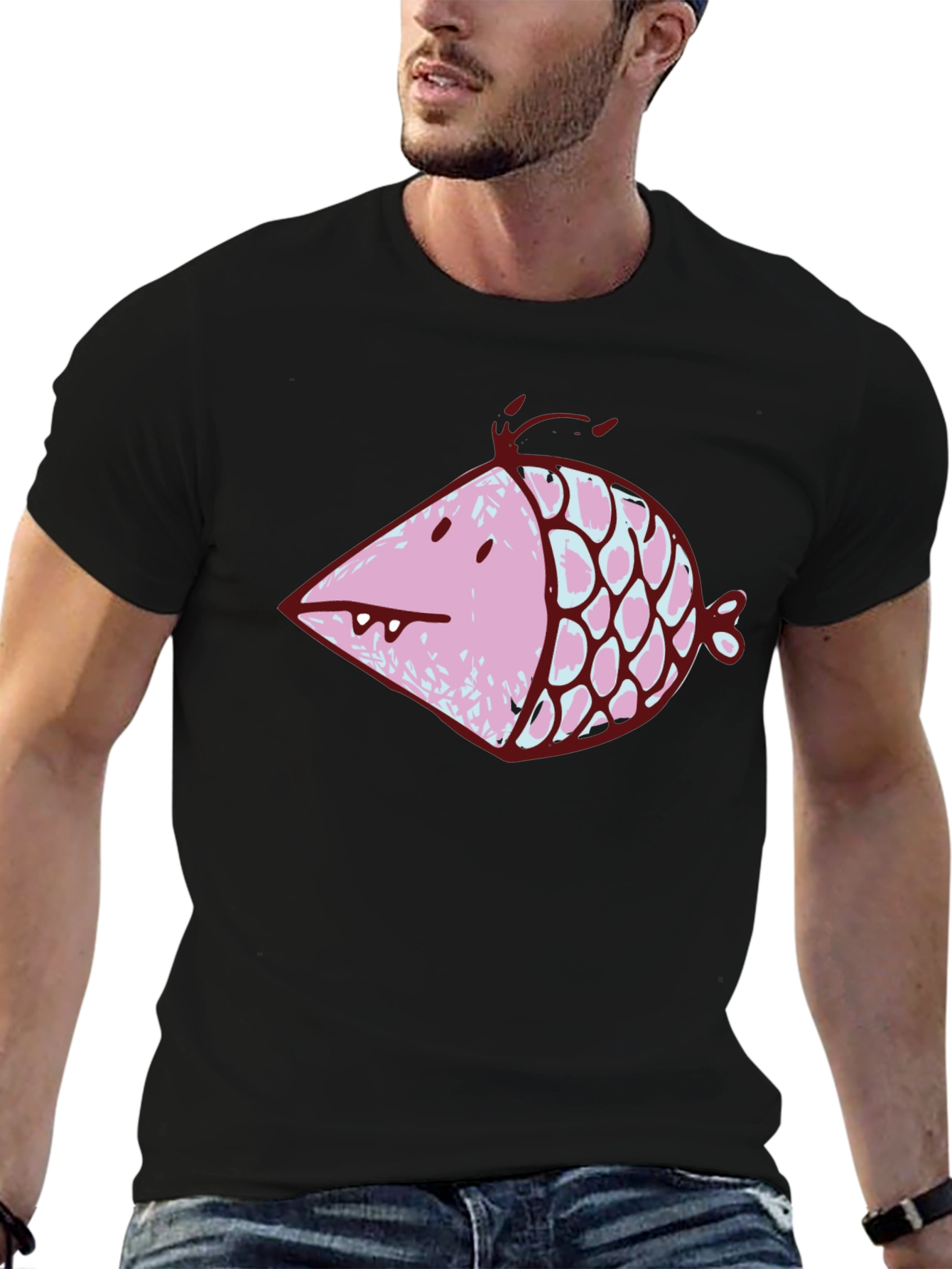 Funny Fish Graphic Tee - Unique Design