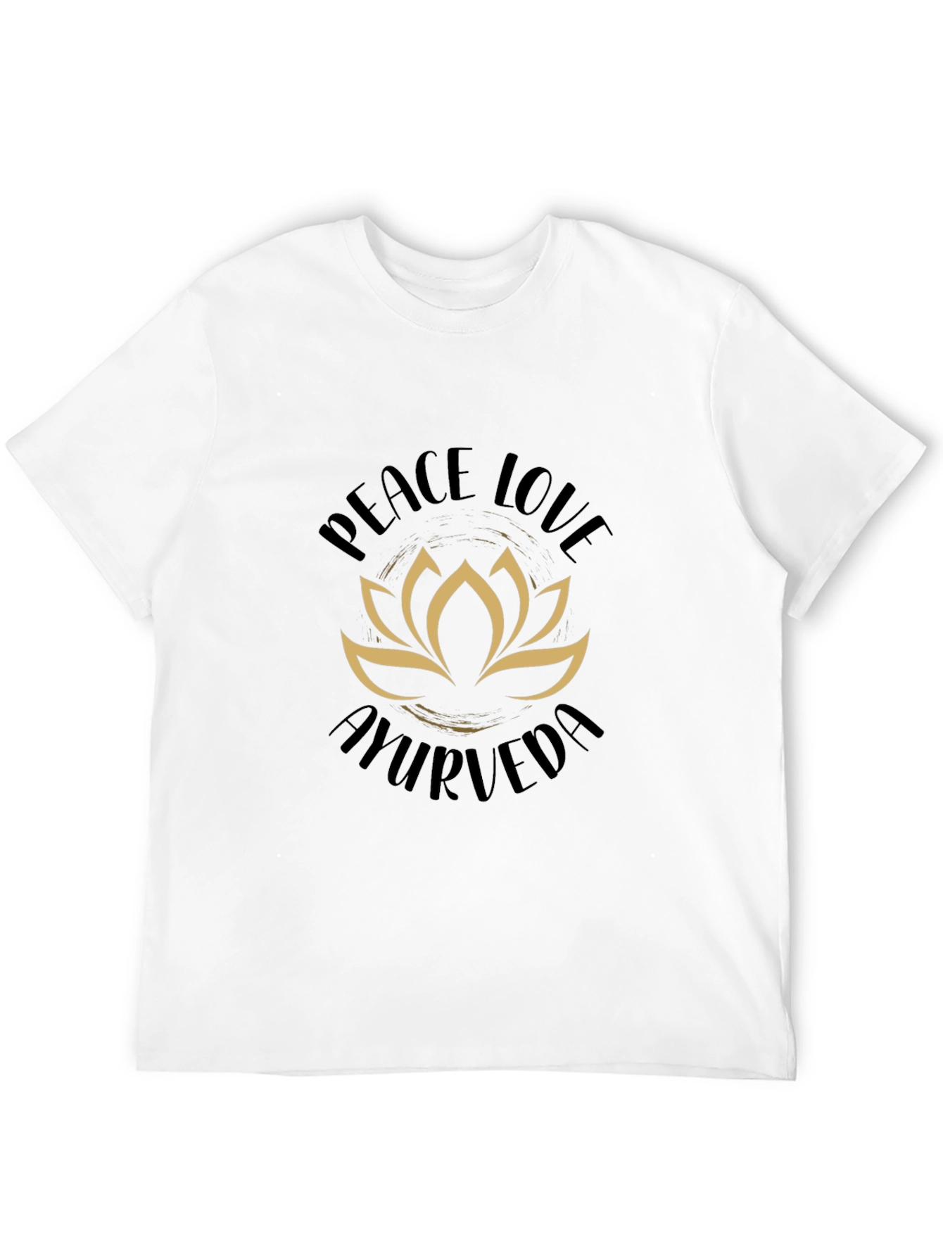 Peace Love Ayurveda Lotus Flower Black T-Shirt