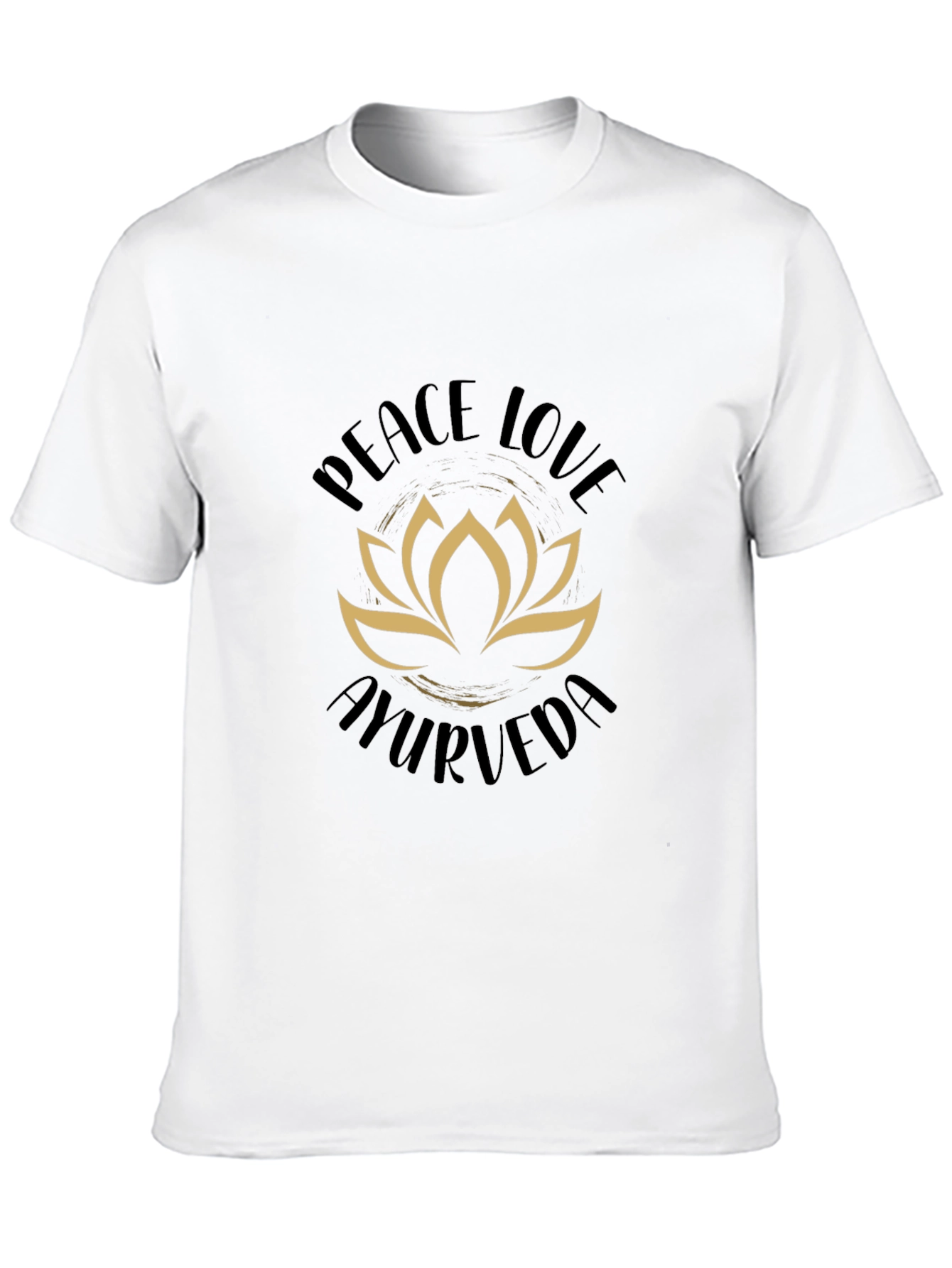 Peace Love Ayurveda Lotus Flower Black T-Shirt