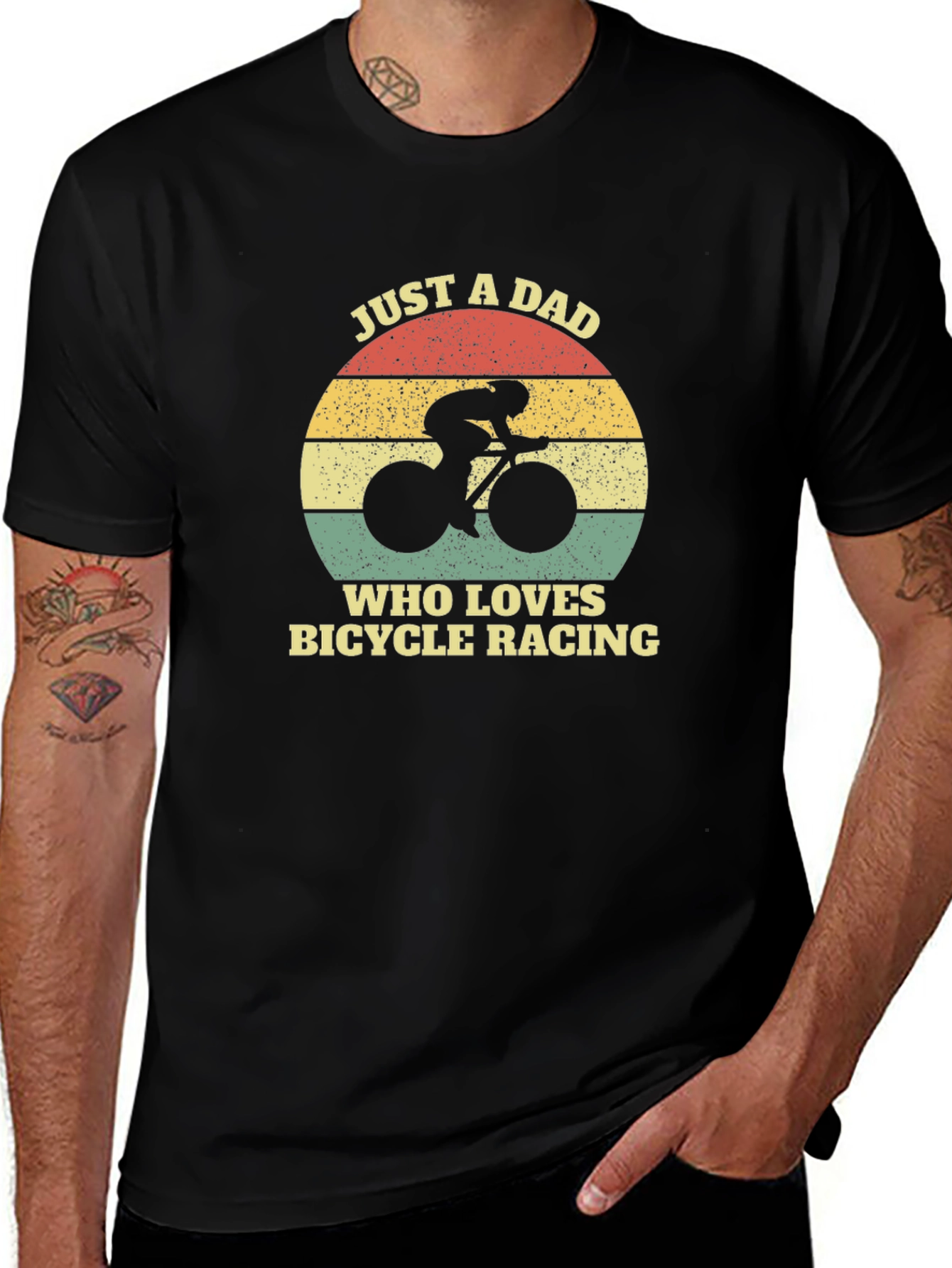 Just a Dad Who Loves Bicycle Racing T-Shirt