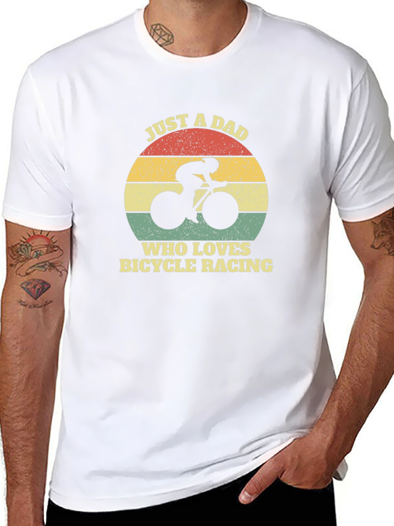 Just a Dad Who Loves Bicycle Racing T-Shirt