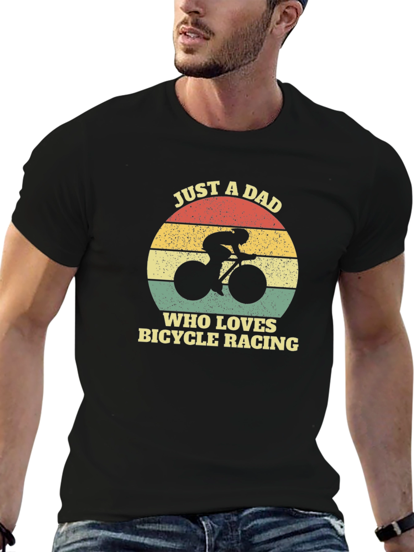 Just a Dad Who Loves Bicycle Racing T-Shirt