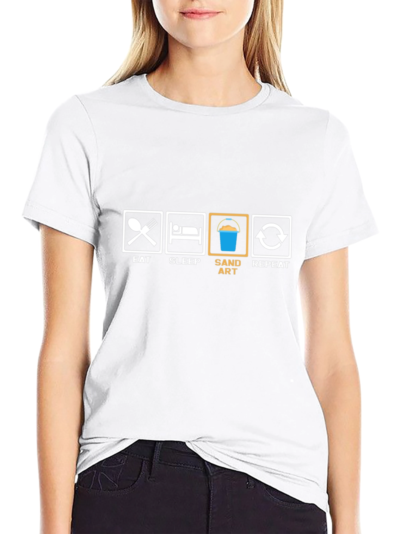 Eat Sleep Sand Art Repeat Black T-Shirt