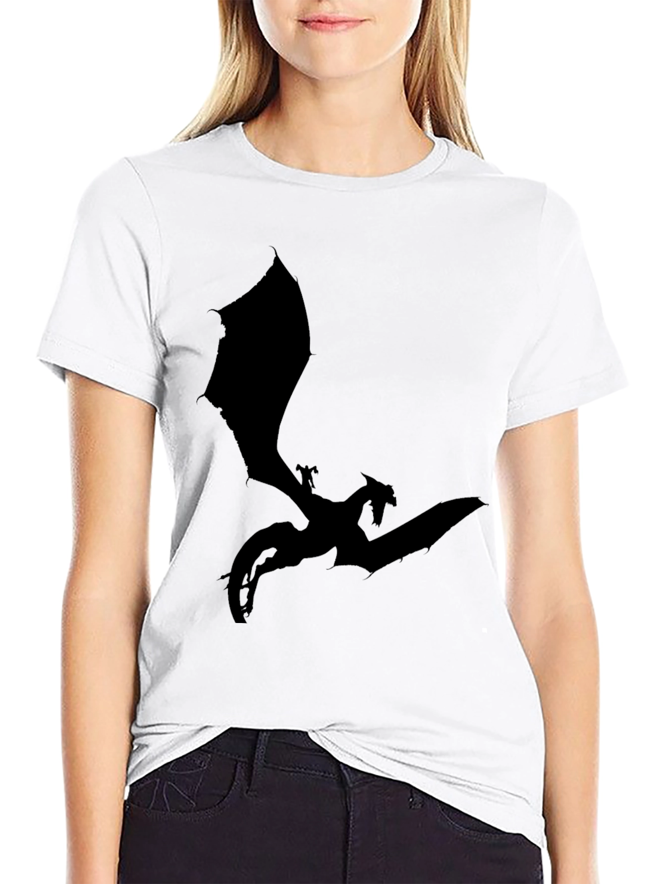 Black Dragon Silhouette T-Shirt - Fantasy Tee