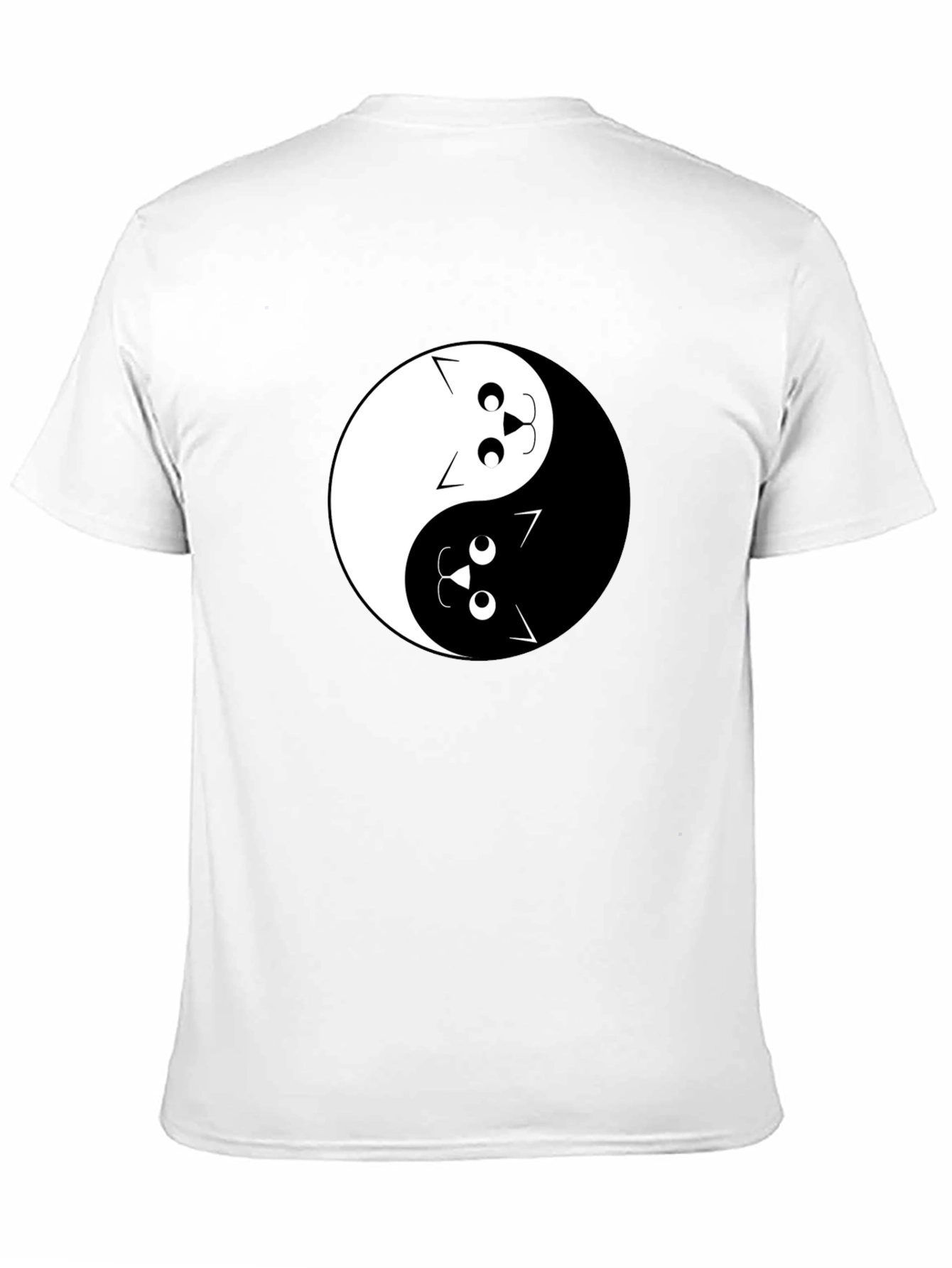 Yin Yang Cats Graphic Tee - Black Cotton T-Shirt