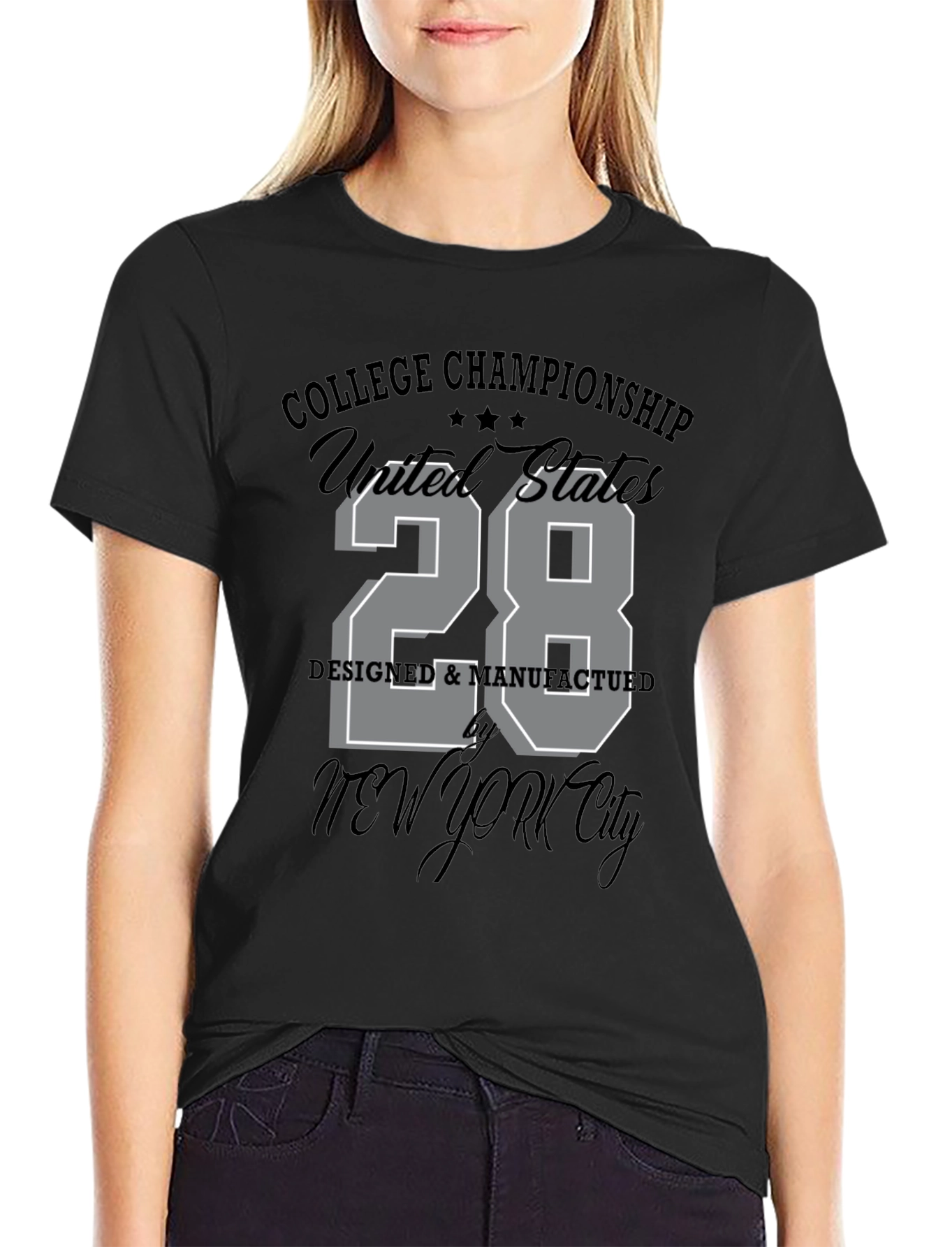 College Championship United States T-Shirt - Black