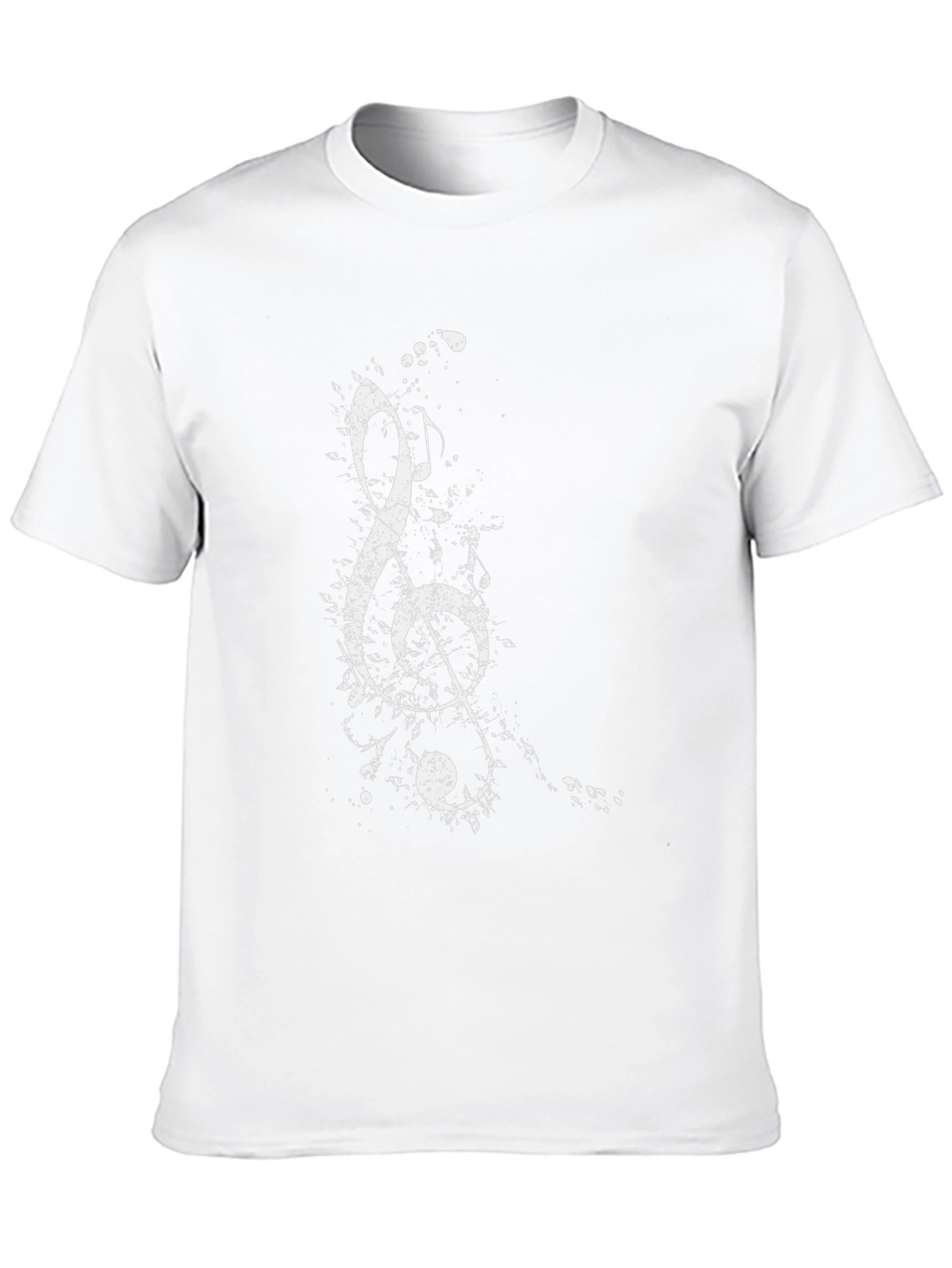 Music Note Splatter Graphic Tee - Black Casual T-Shirt