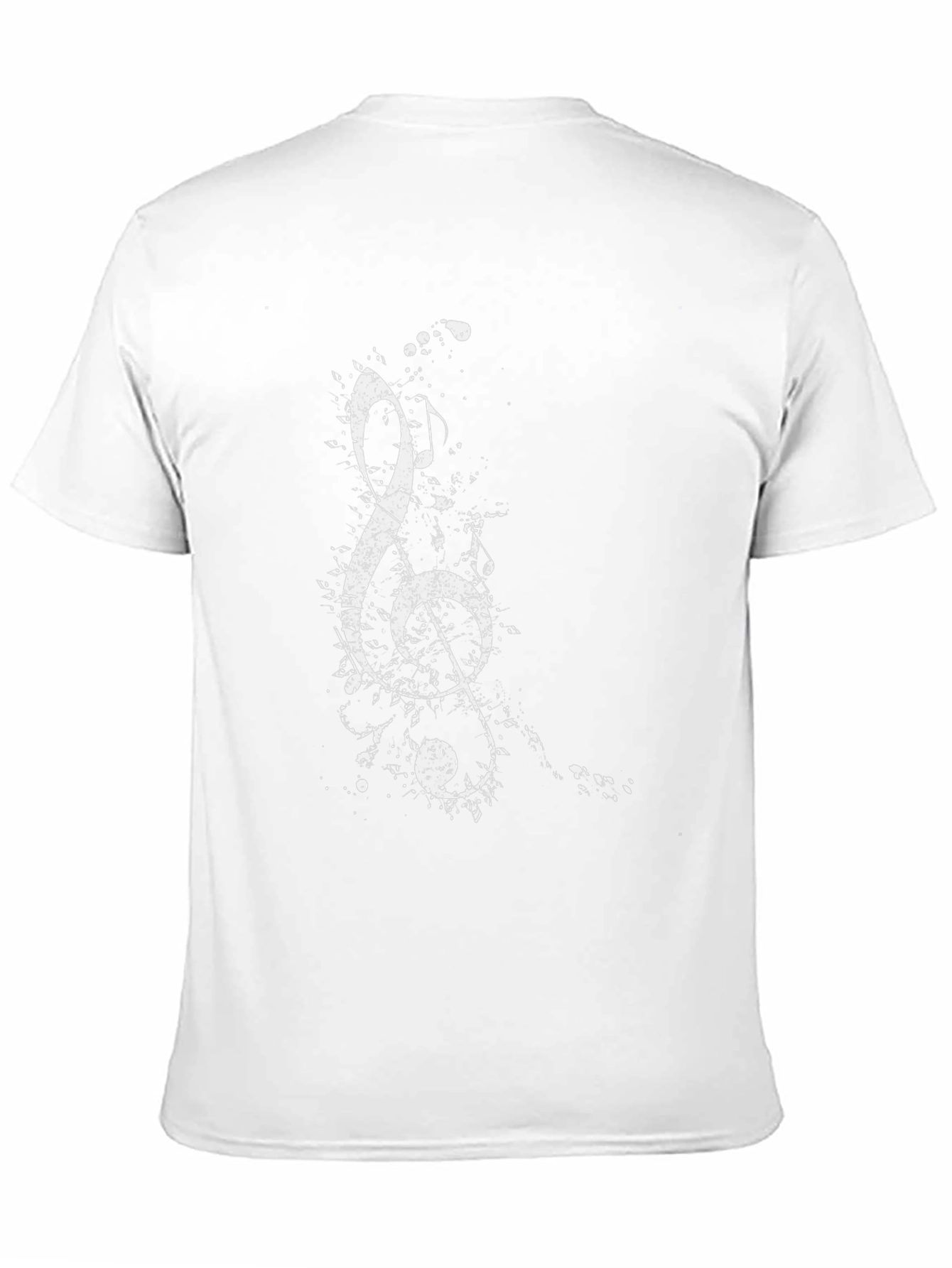 Music Note Splatter Graphic Tee - Black Casual T-Shirt