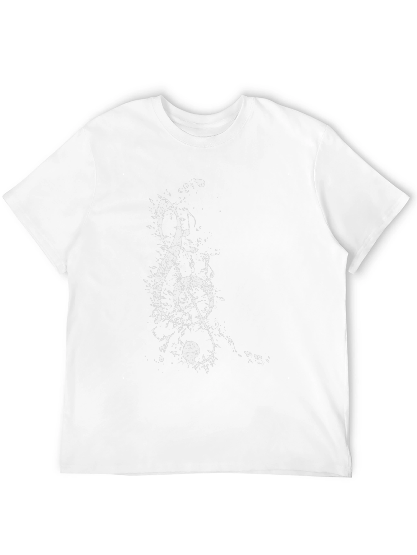 Music Note Splatter Graphic Tee - Black Casual T-Shirt