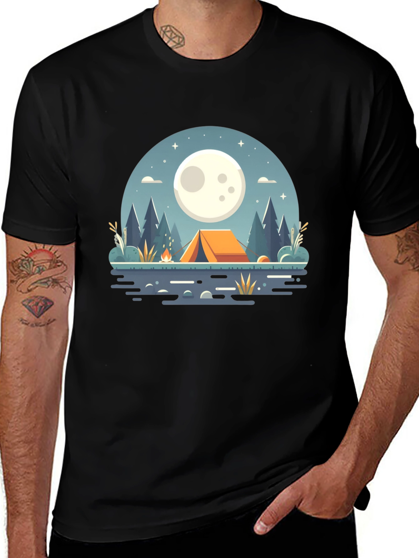 Camping Under the Moon Graphic Tee