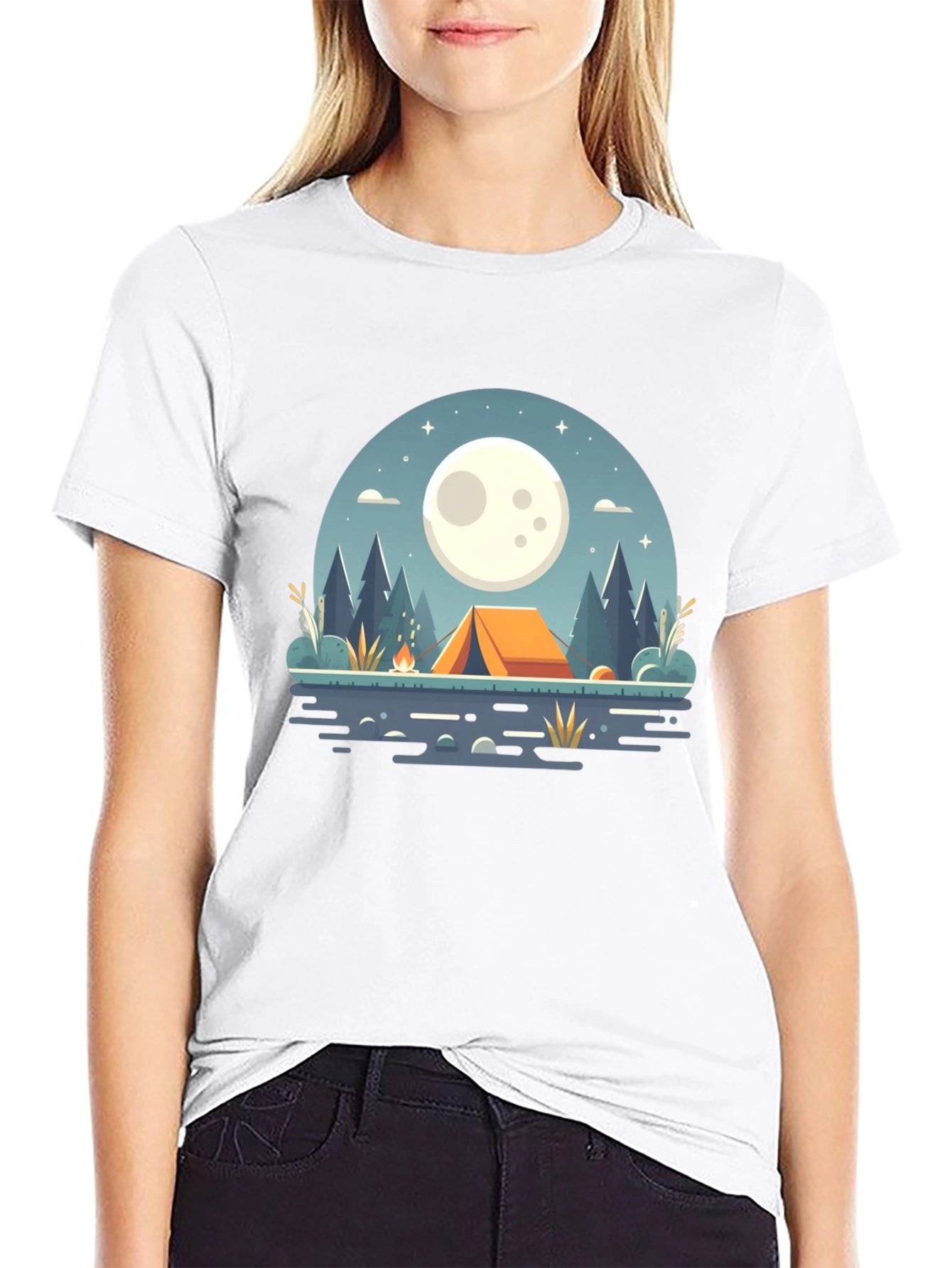Camping Under the Moon Graphic Tee