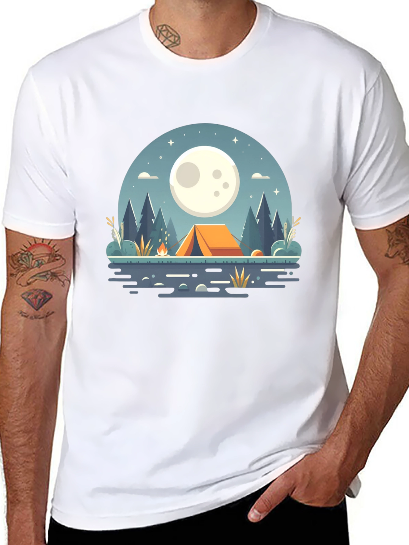 Camping Under the Moon Graphic Tee