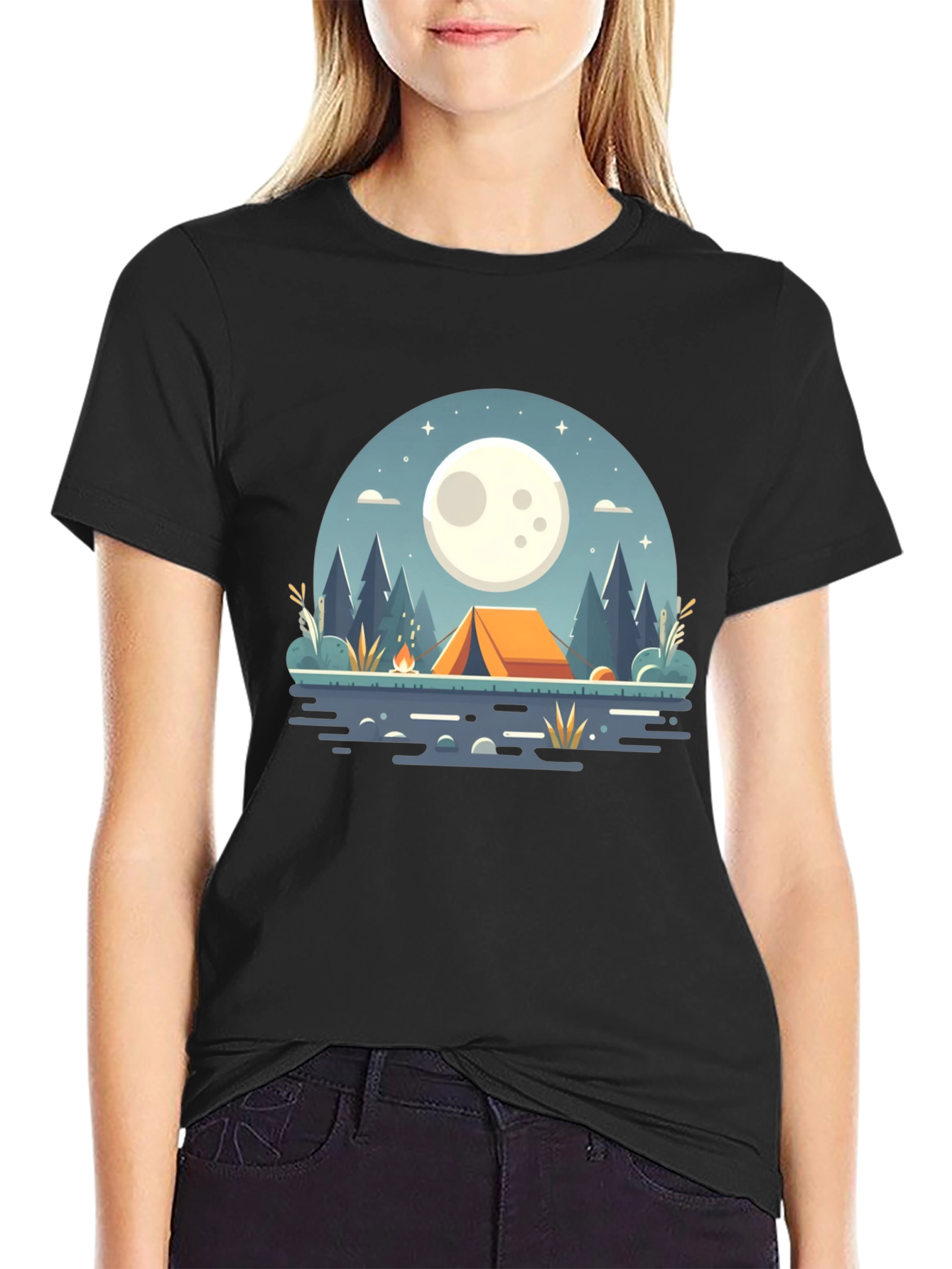 Camping Under the Moon Graphic Tee
