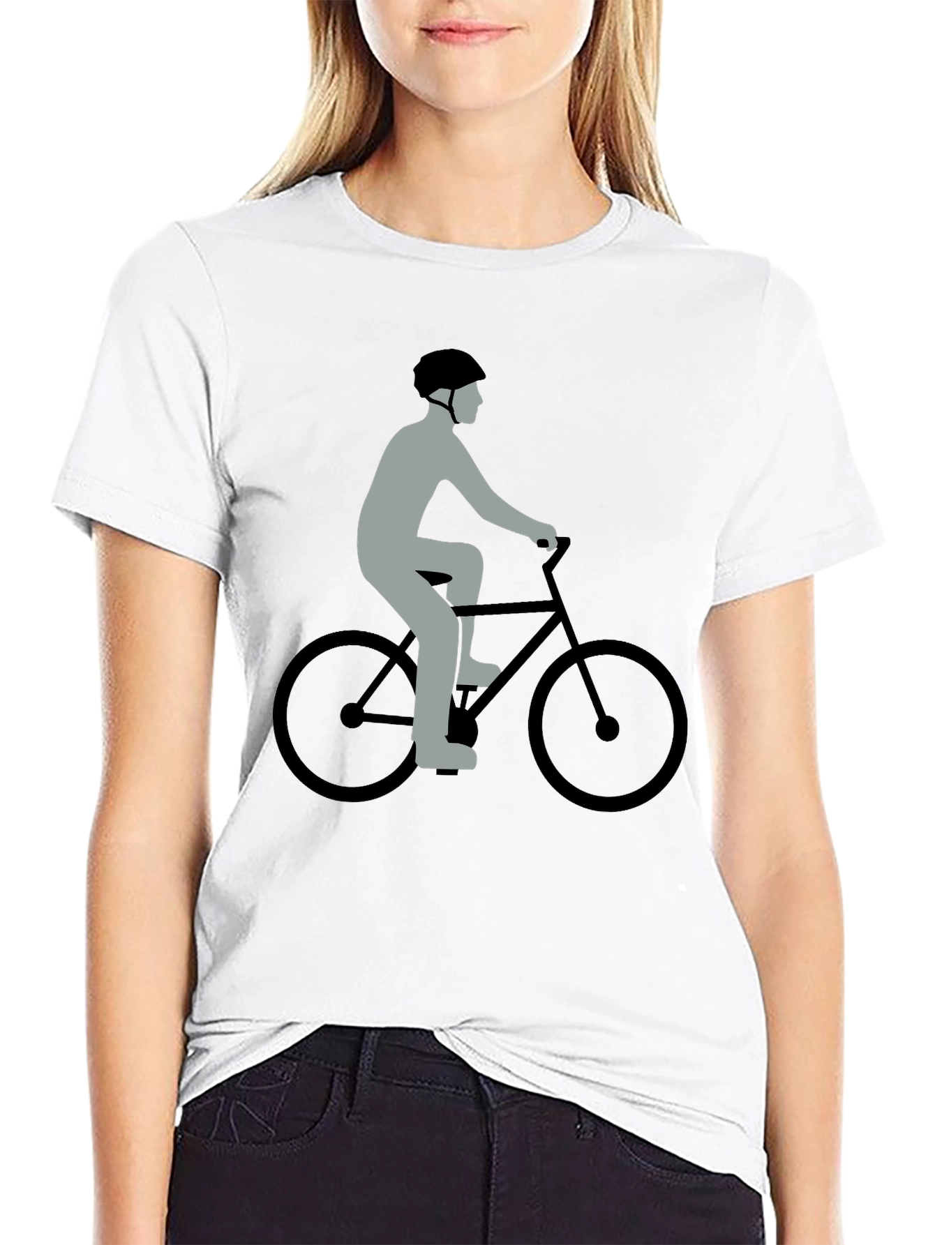 Cyclist Graphic T-Shirt - Black Cotton Blend