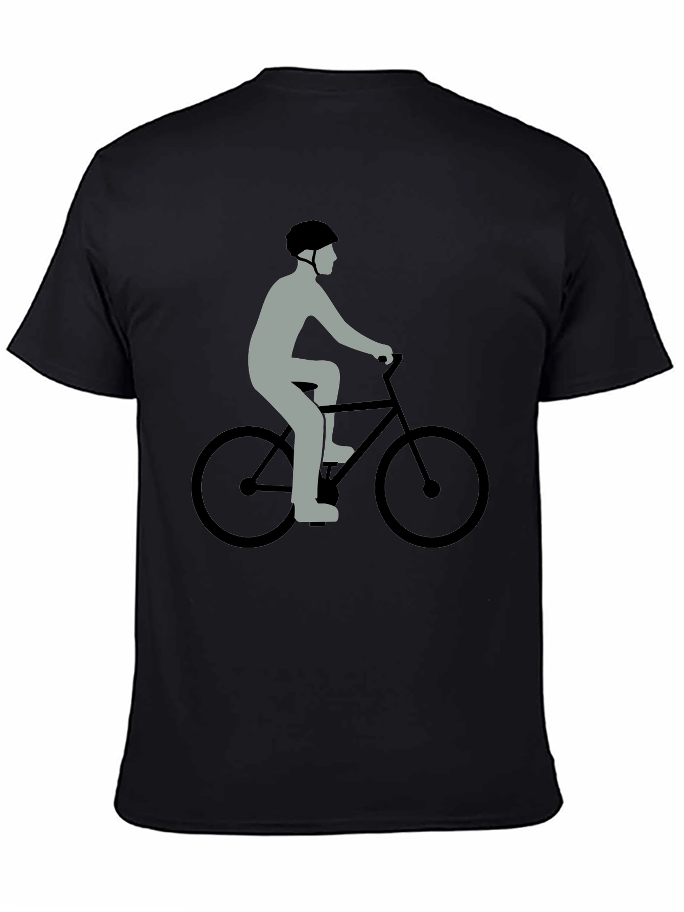 Cyclist Graphic T-Shirt - Black Cotton Blend