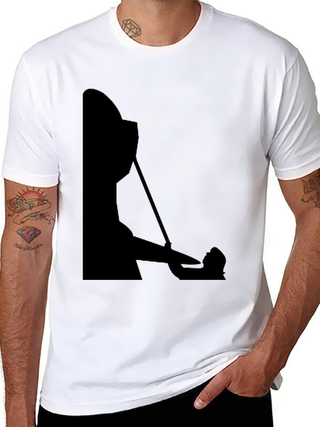 Silhouette Chef T-Shirt - Black Cotton Blend
