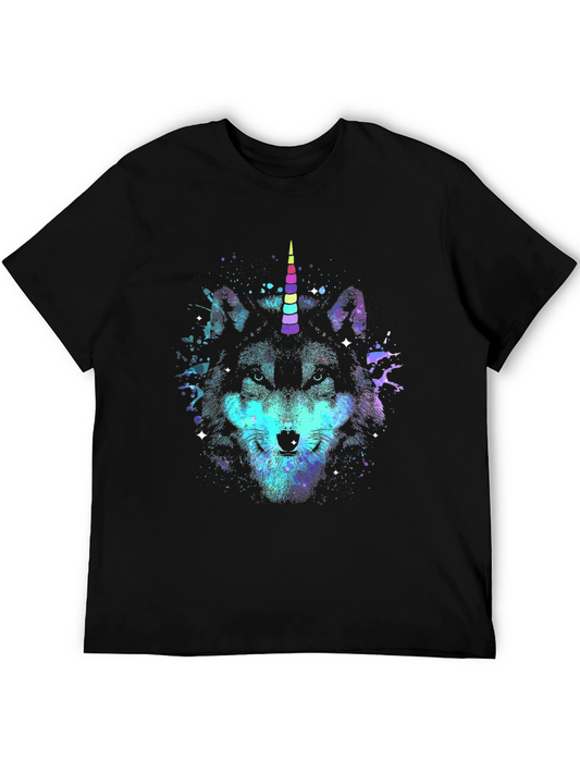 Unicorn Wolf Graphic Tee - Black T-Shirt