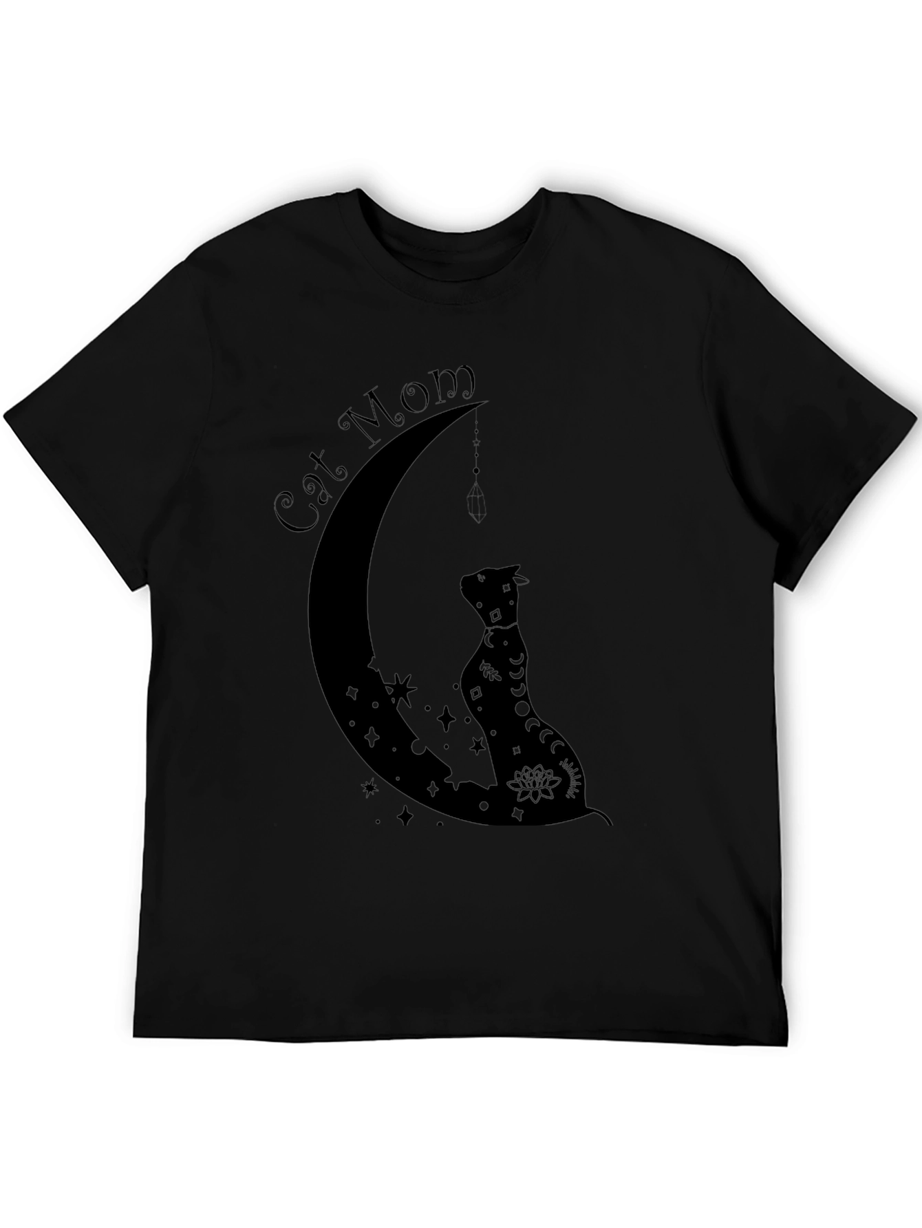 Cat Mom Moon Graphic T-Shirt