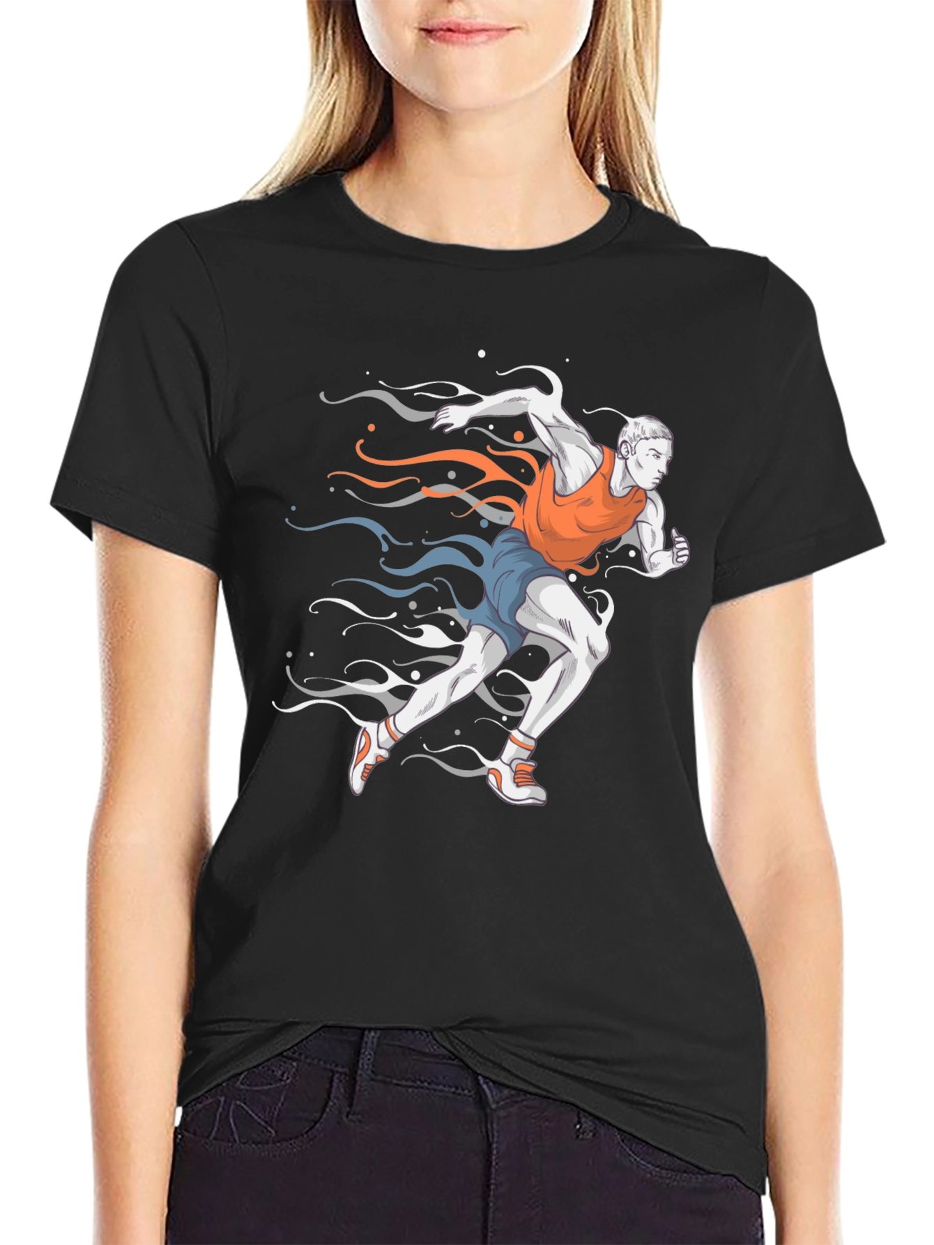 Runner Graphic Tee - Black Cotton