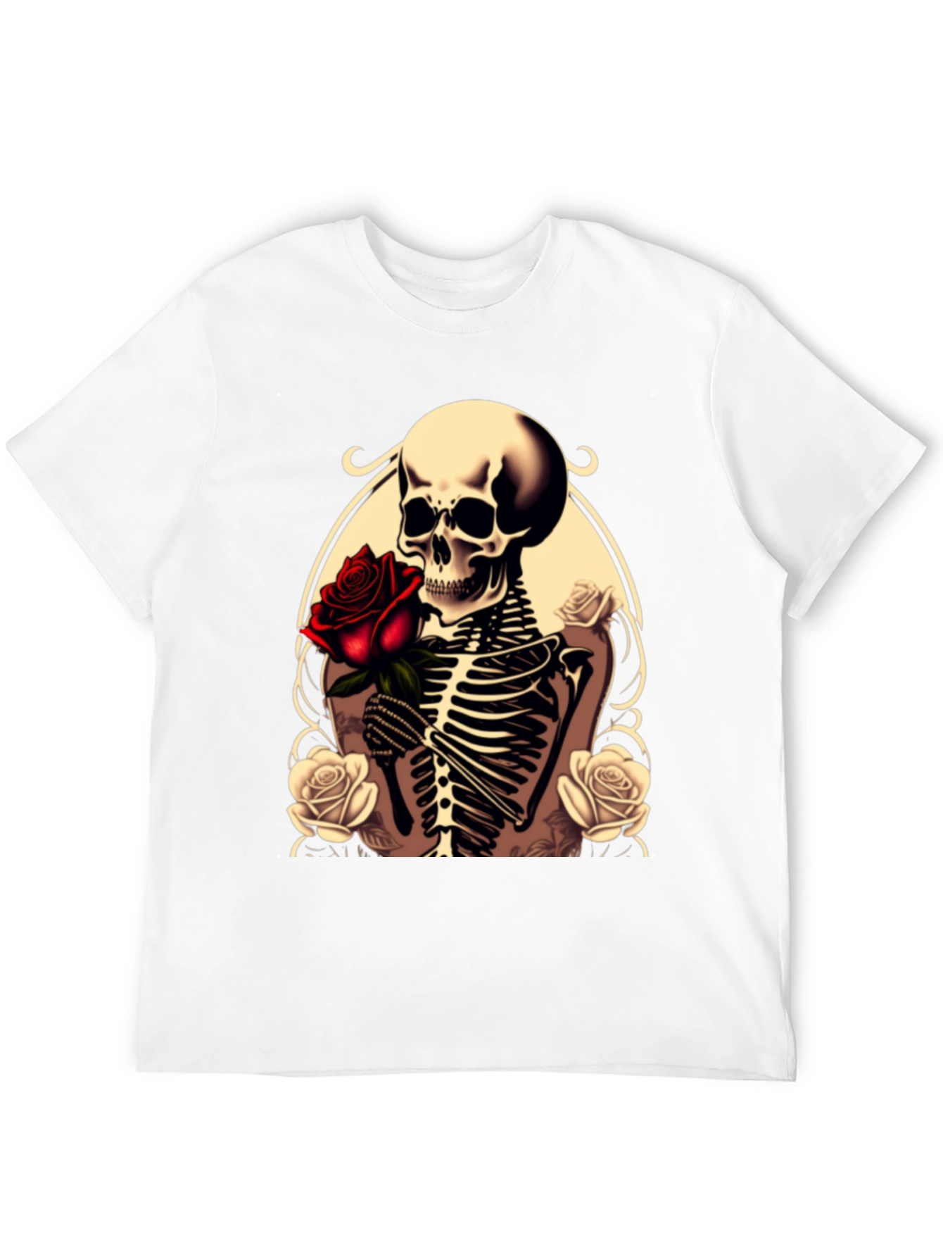 Skull & Roses Graphic Tee - Gothic Style