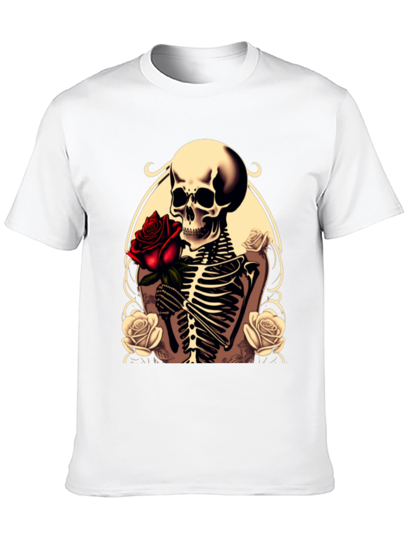 Skull & Roses Graphic Tee - Gothic Style