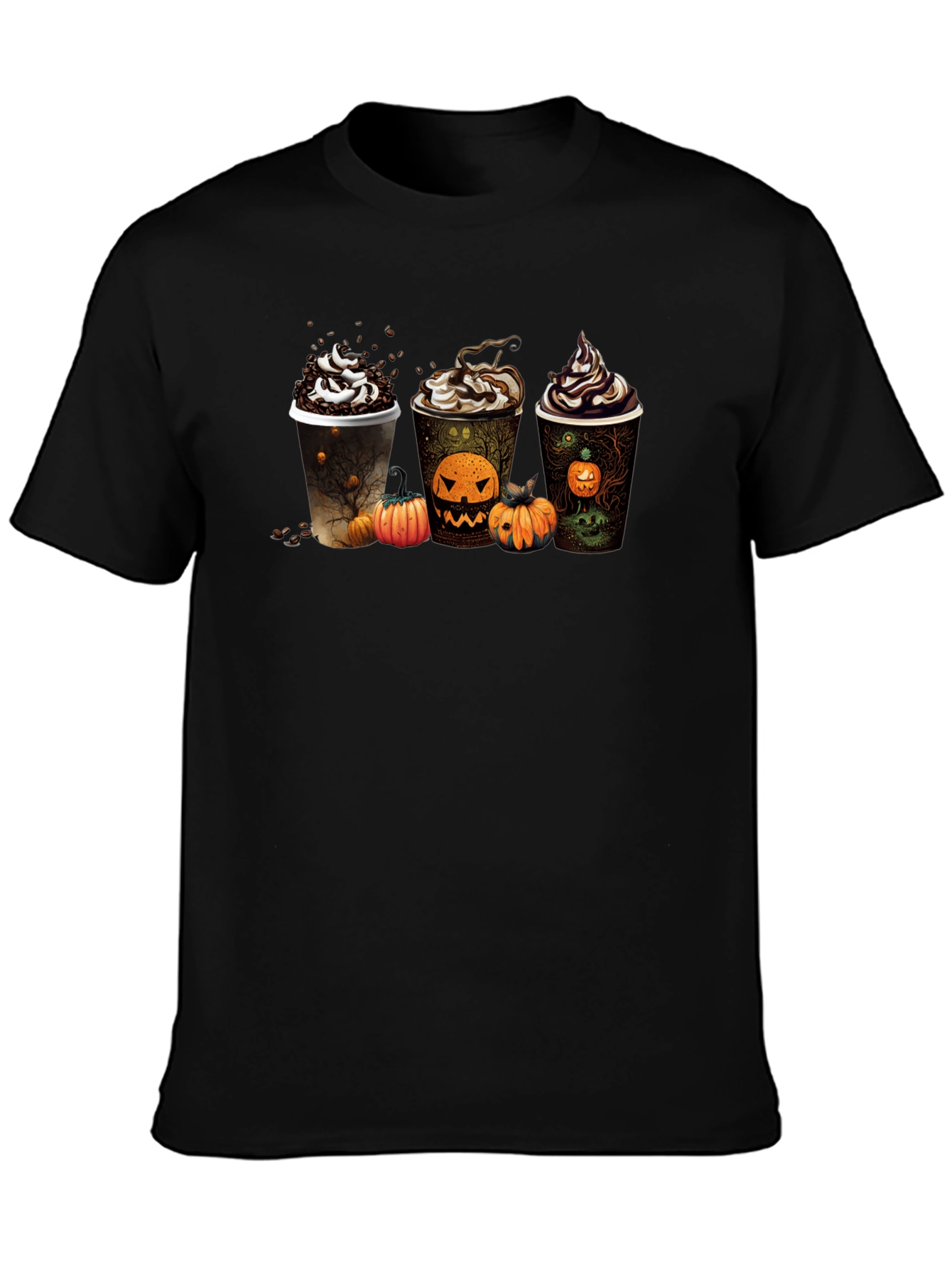 Halloween Coffee Black T-Shirt