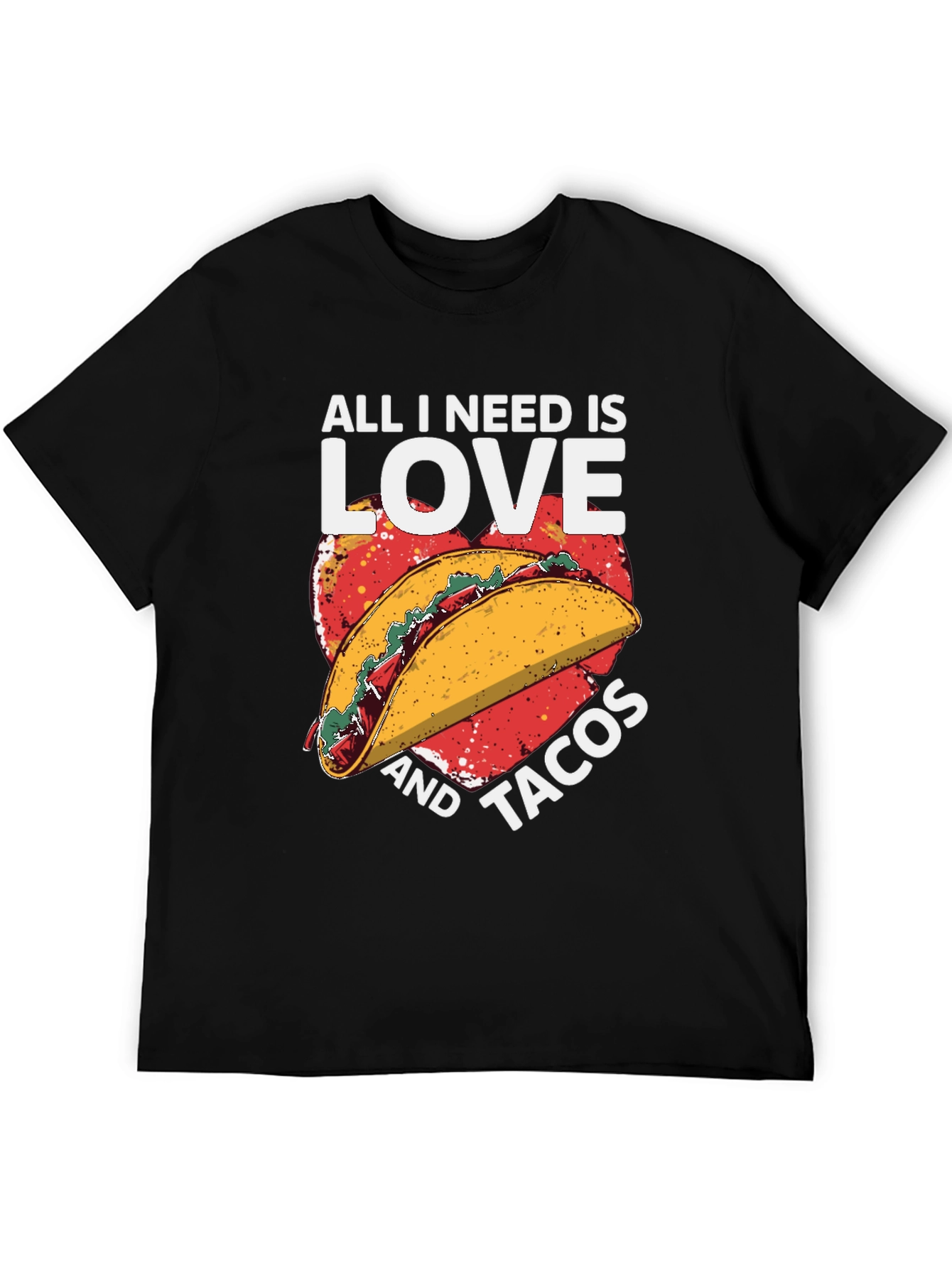 Love and Tacos Graphic T-Shirt - Black