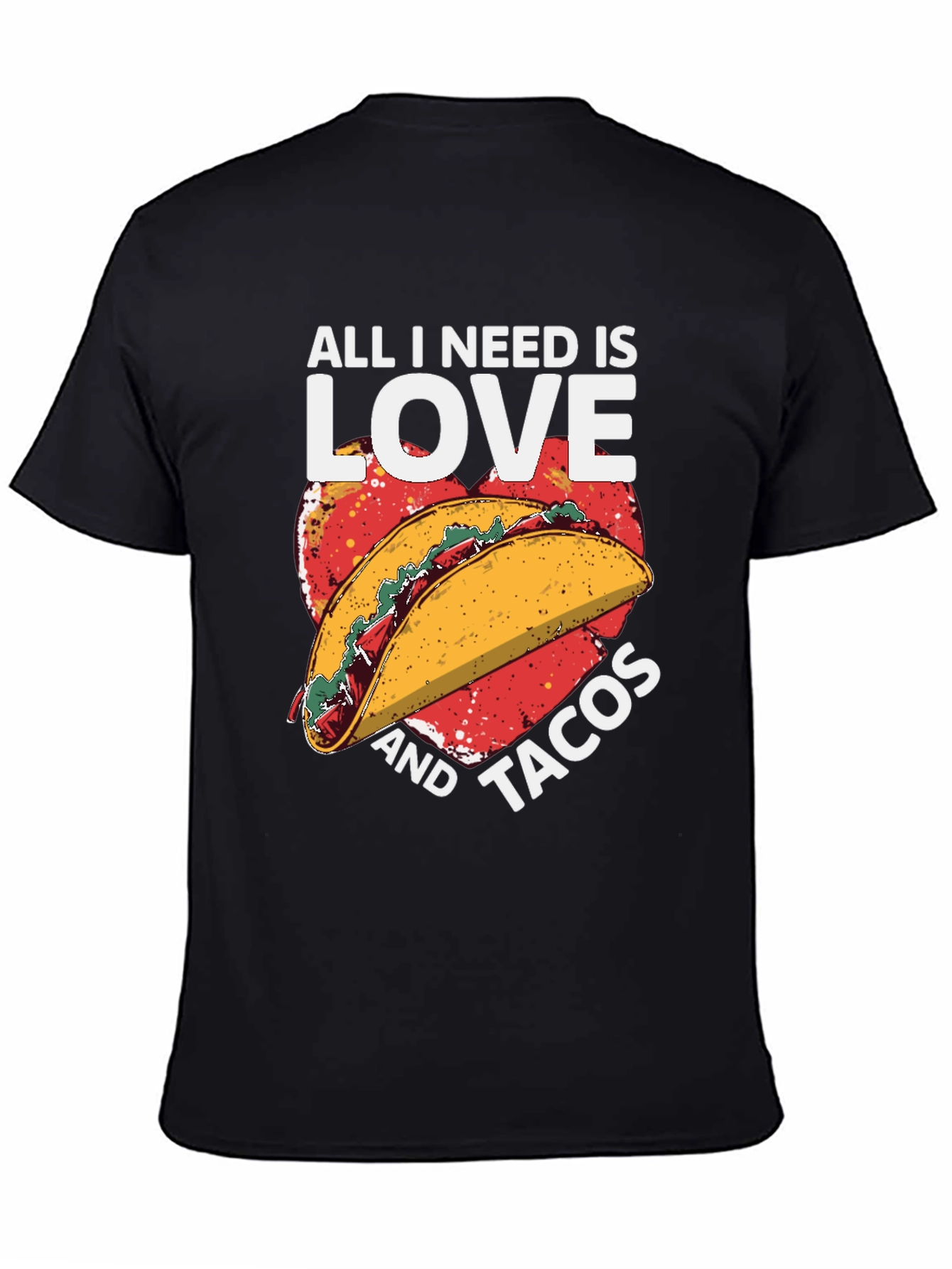 Love and Tacos Graphic T-Shirt - Black
