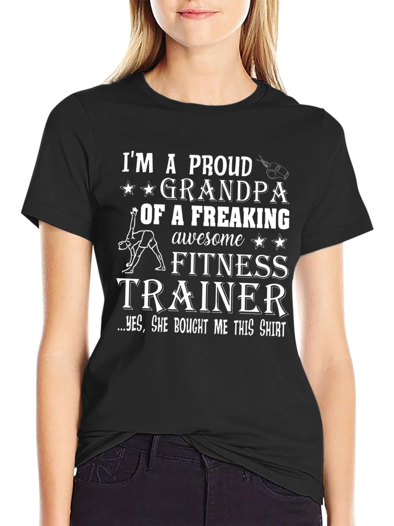 Proud Grandpa Fitness Trainer Graphic T-Shirt