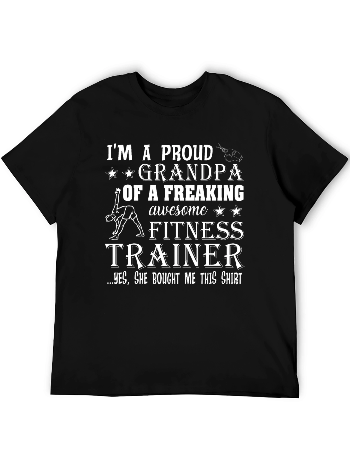 Proud Grandpa Fitness Trainer Graphic T-Shirt