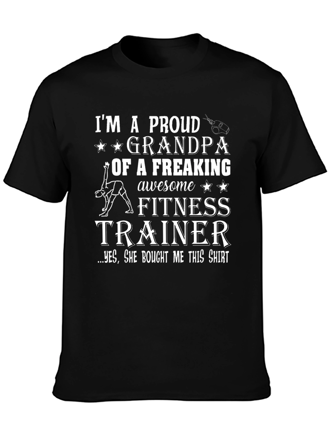 Proud Grandpa Fitness Trainer Graphic T-Shirt