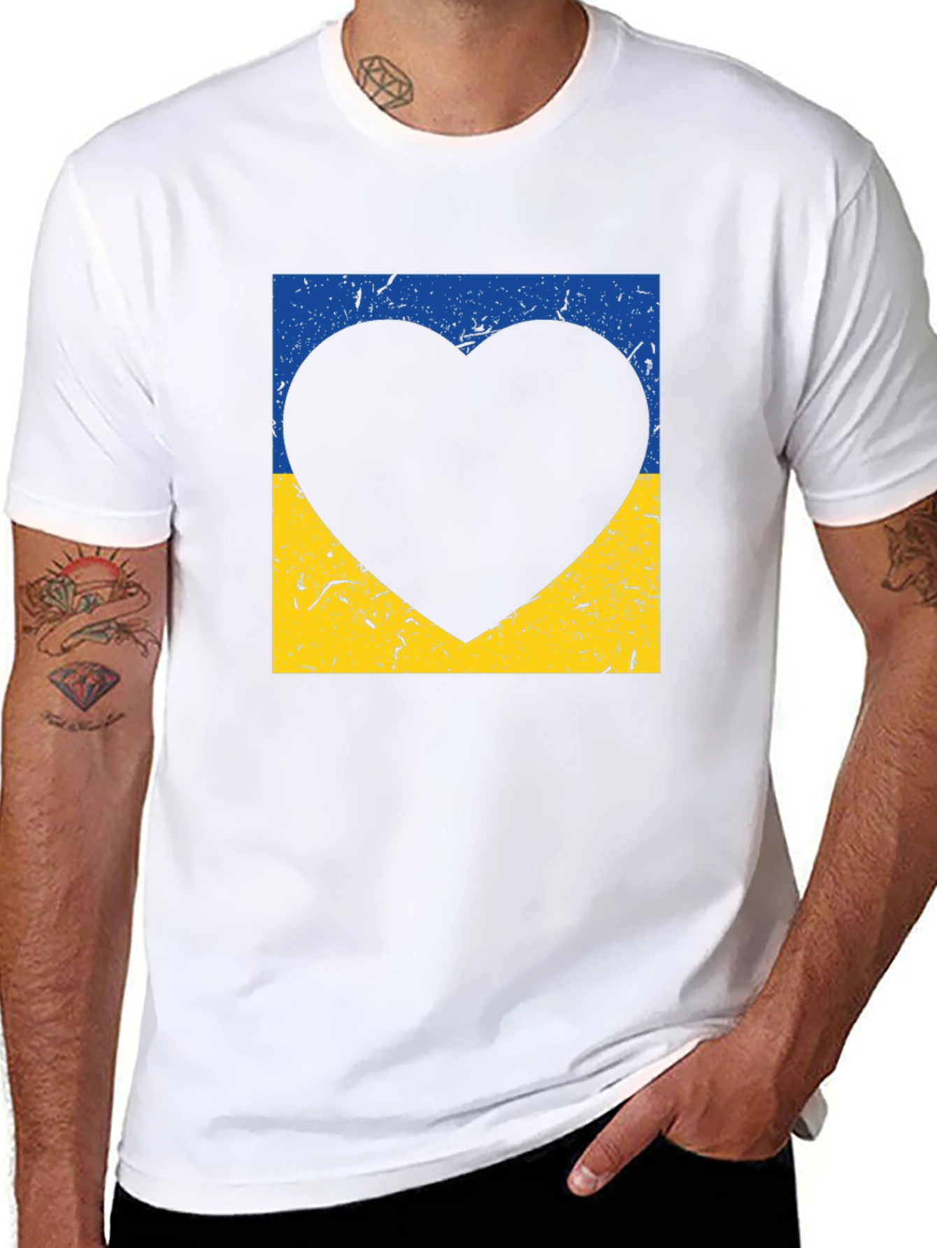 Ukraine Flag Heart T-Shirt
