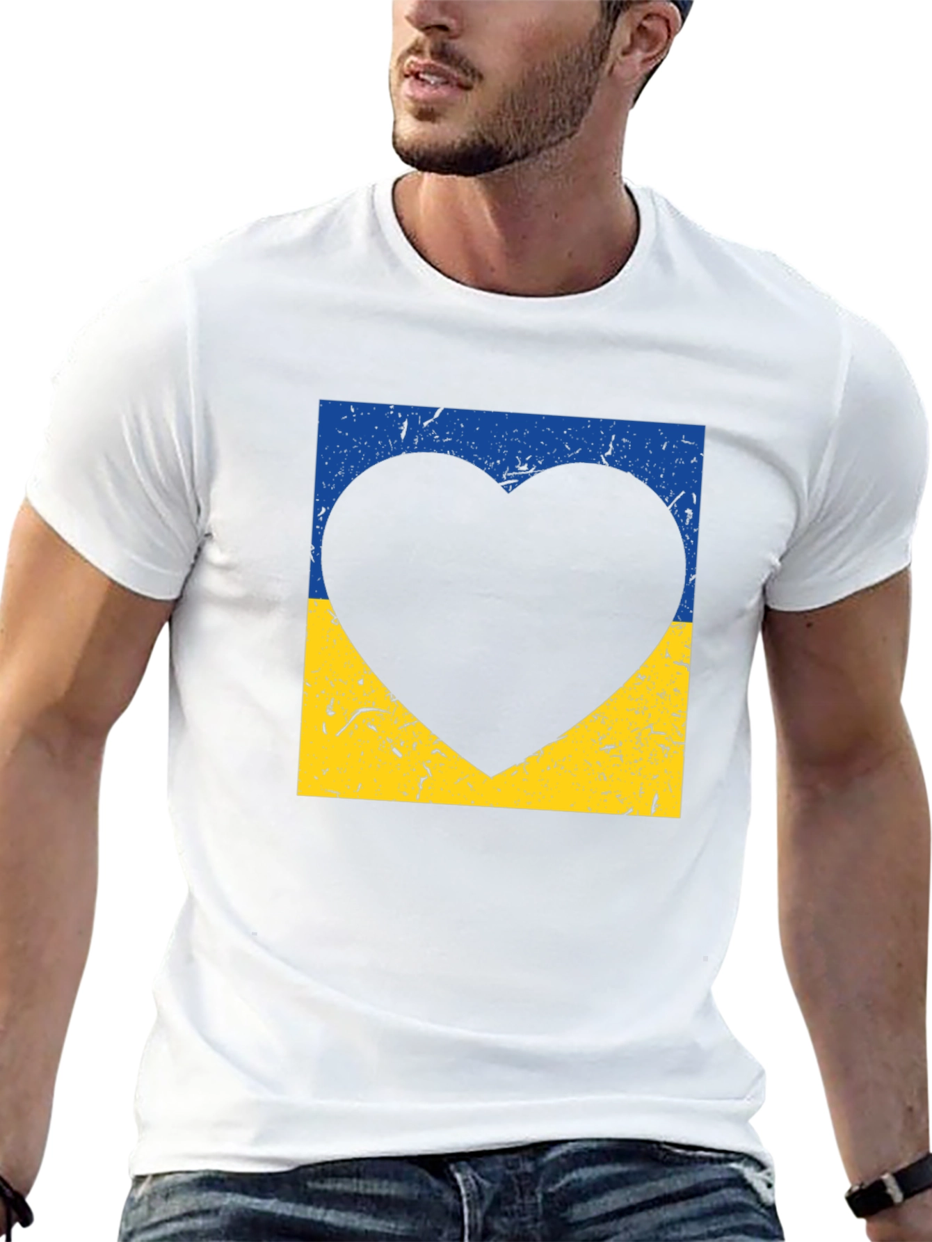 Ukraine Flag Heart T-Shirt