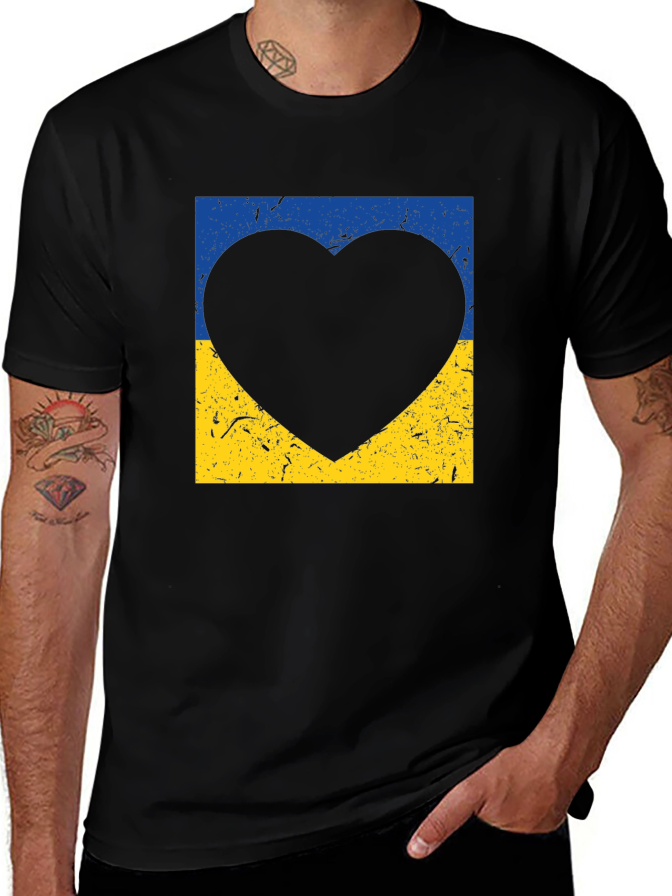 Ukraine Flag Heart T-Shirt