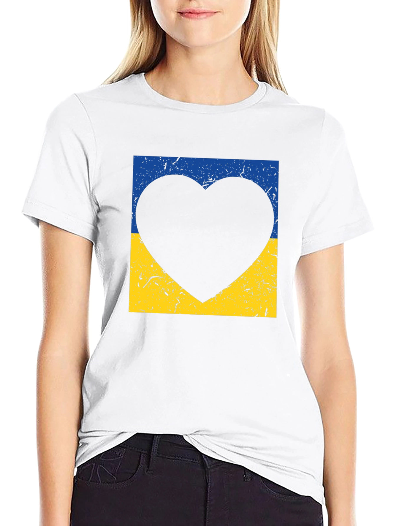 Ukraine Flag Heart T-Shirt
