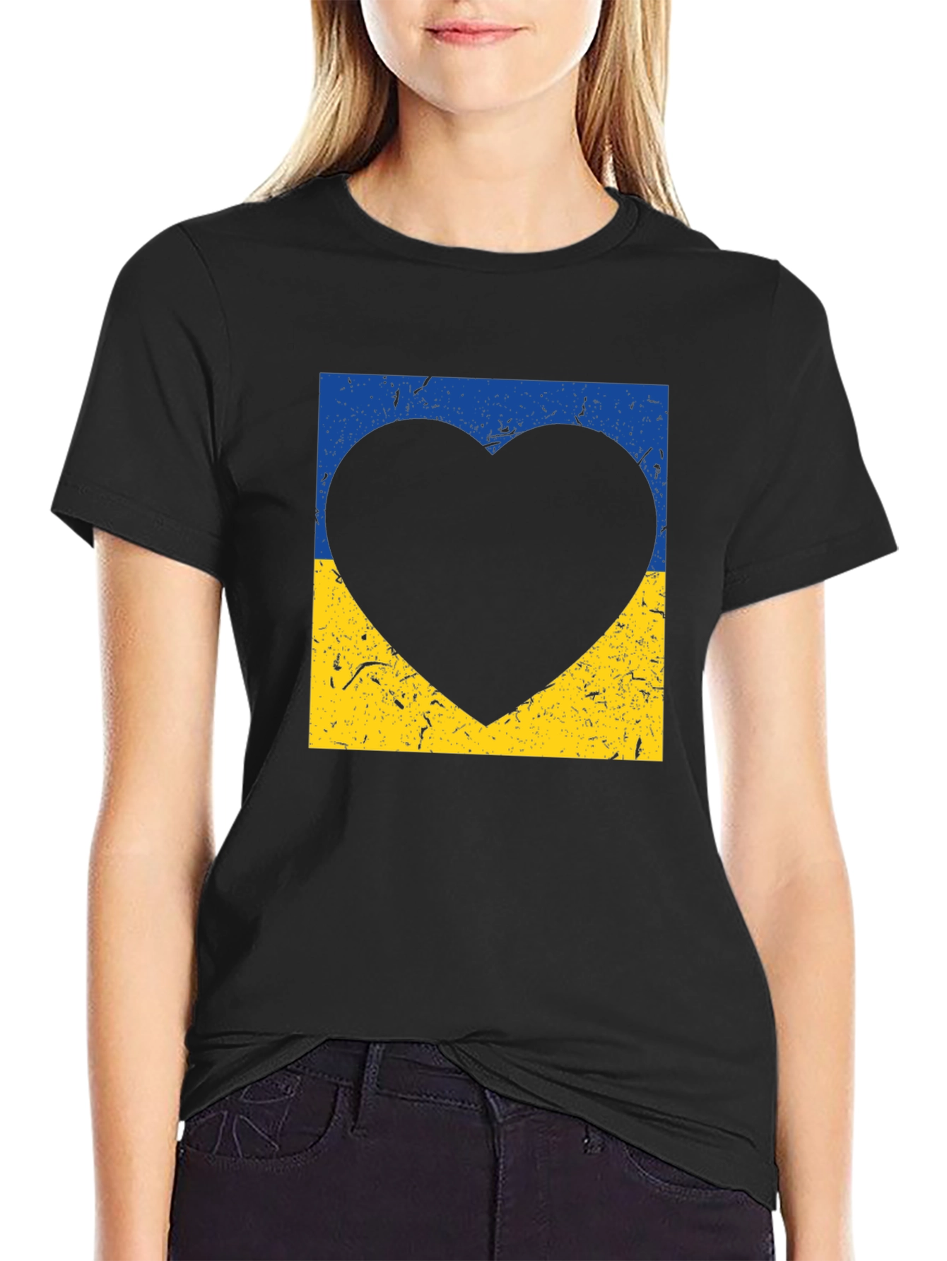 Ukraine Flag Heart T-Shirt