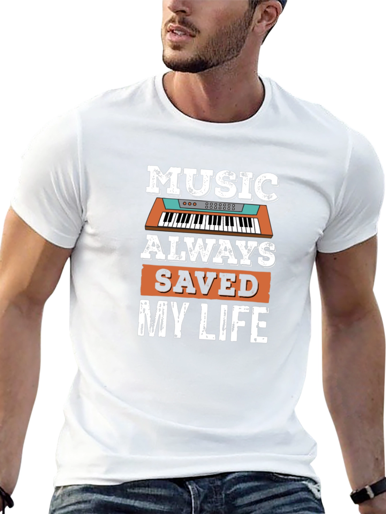 Music Saved My Life Black Graphic Tee