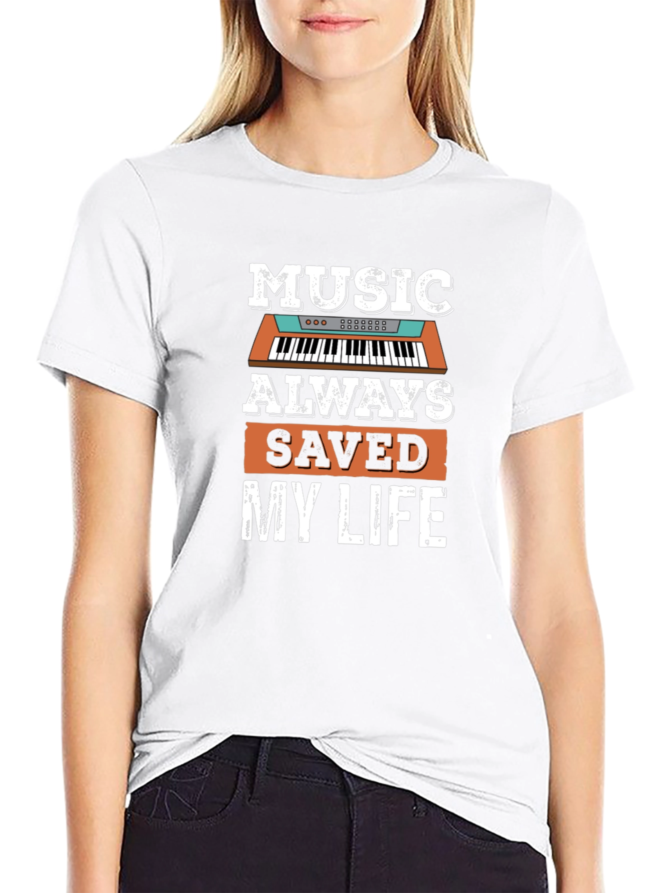 Music Saved My Life Black Graphic Tee