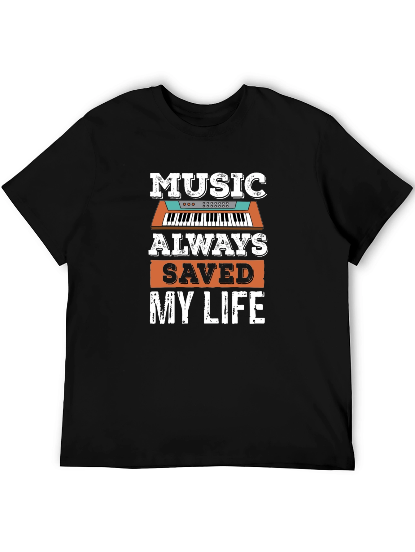 Music Saved My Life Black Graphic Tee