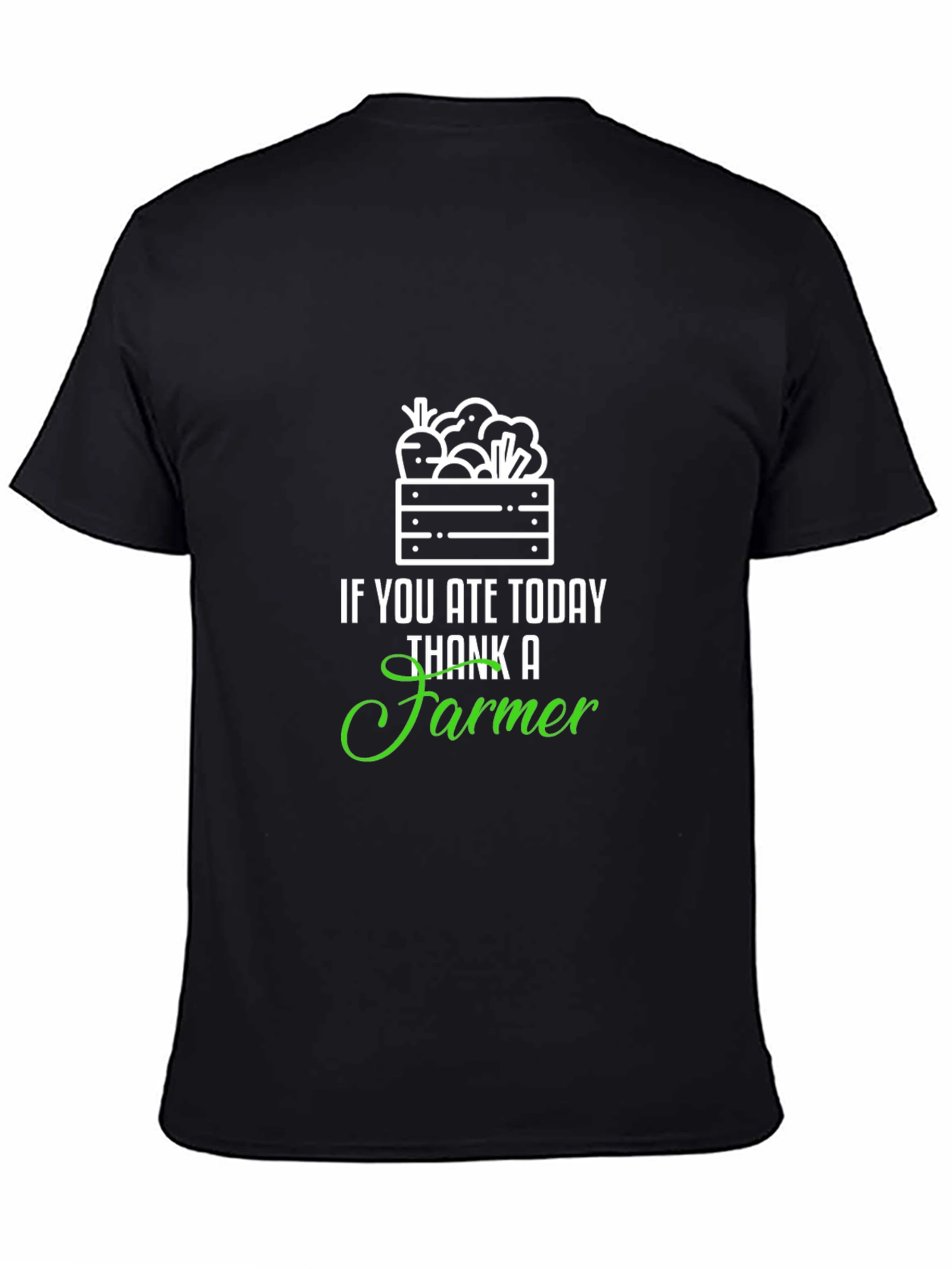 Thank a Farmer T-Shirt - Black Cotton Blend Tee
